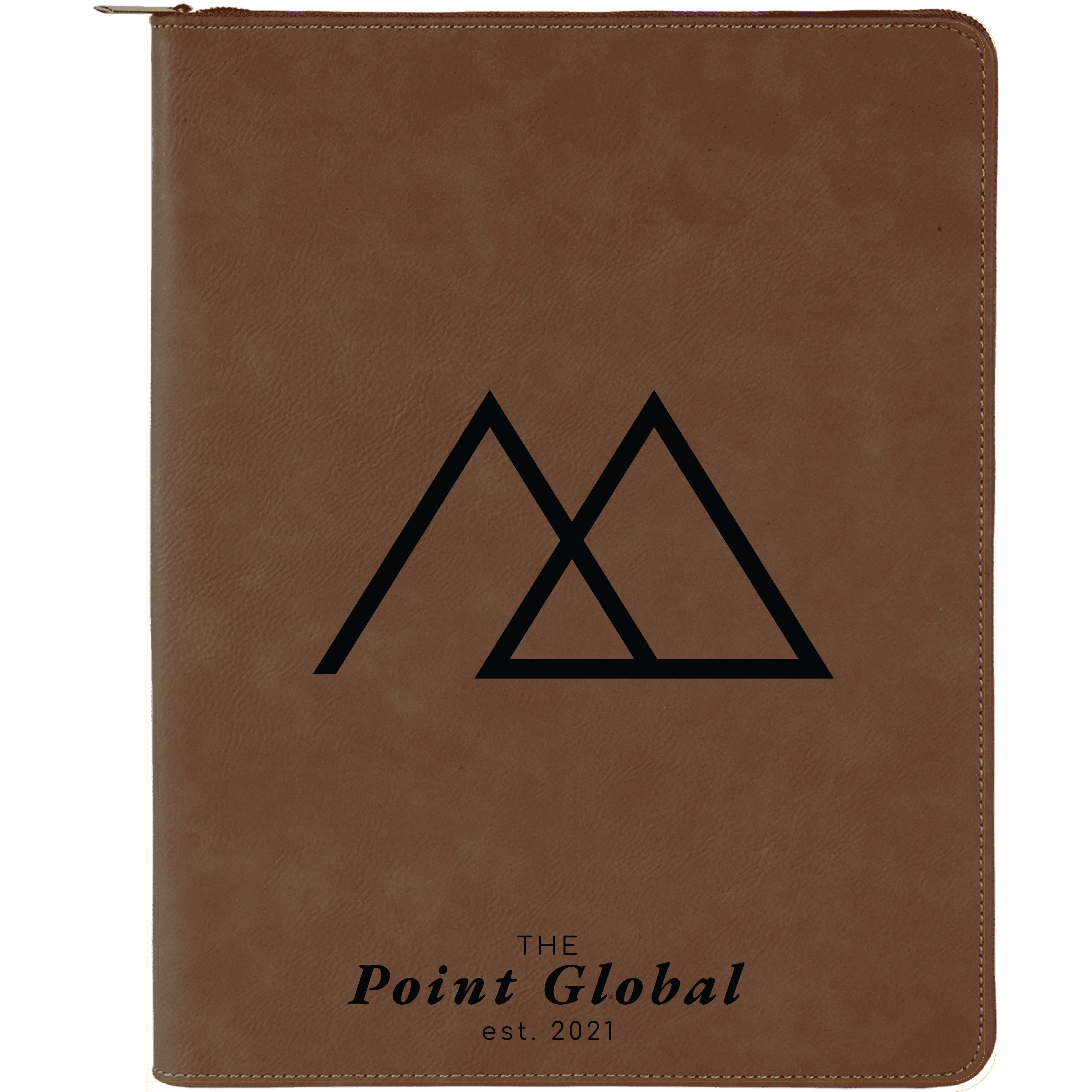 9" x 12" Leatherette Dark Brown Portfolio with Zipper 4