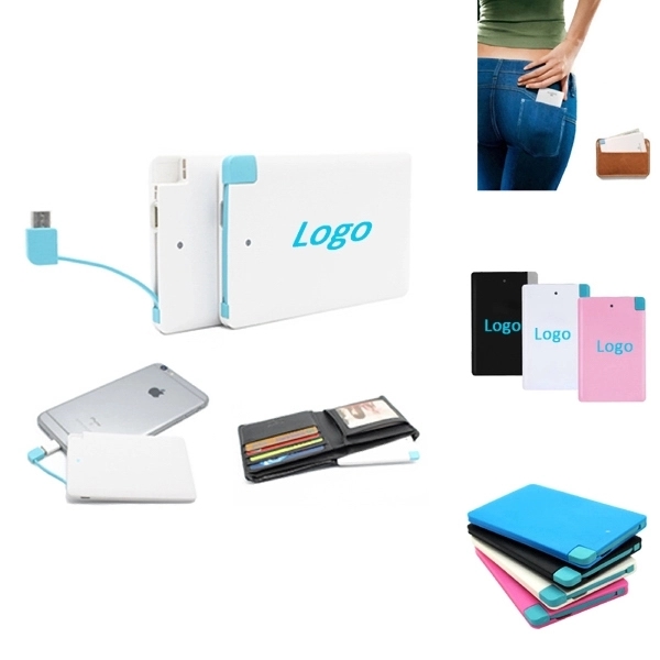 Slim 4000 mAh Power Bank Built-in Cable 1
