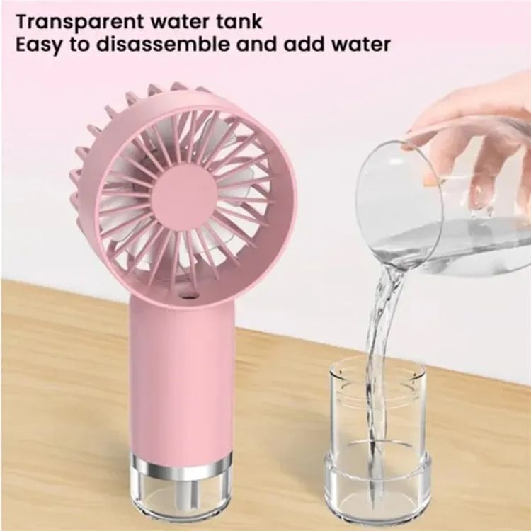 Mist Spray Handheld Fan with LED Screen USB Rechargeable 3