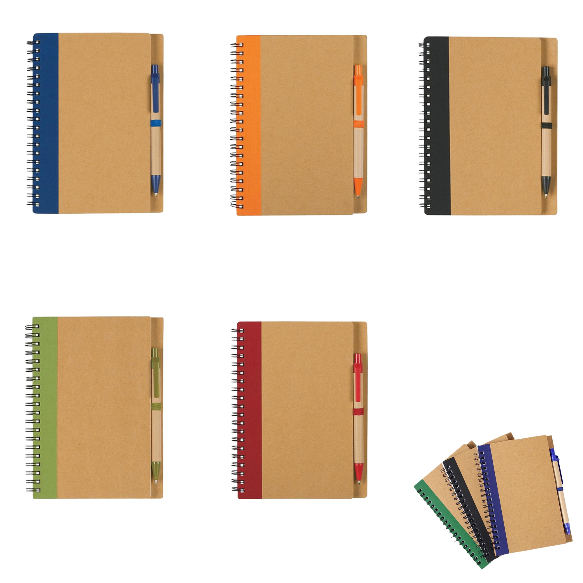 Customized Cowhide Spiral Notebook Set with Ballpoint Pen 1