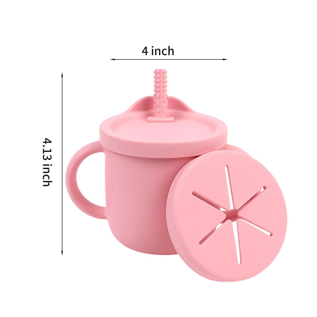Silicone Toddler Cup with Straw Stopper and Dual Lids 9
