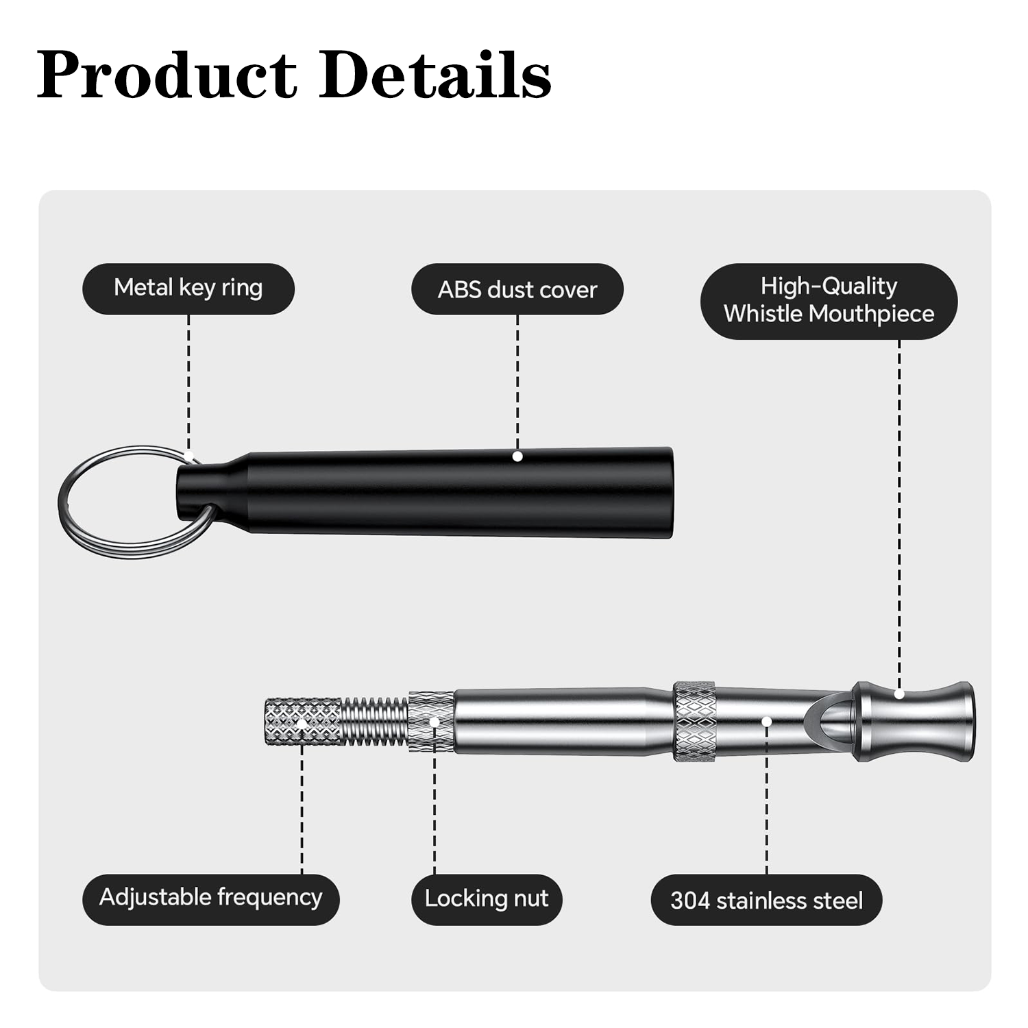 2-Pack Black Dog Whistle and Lanyard Set 6