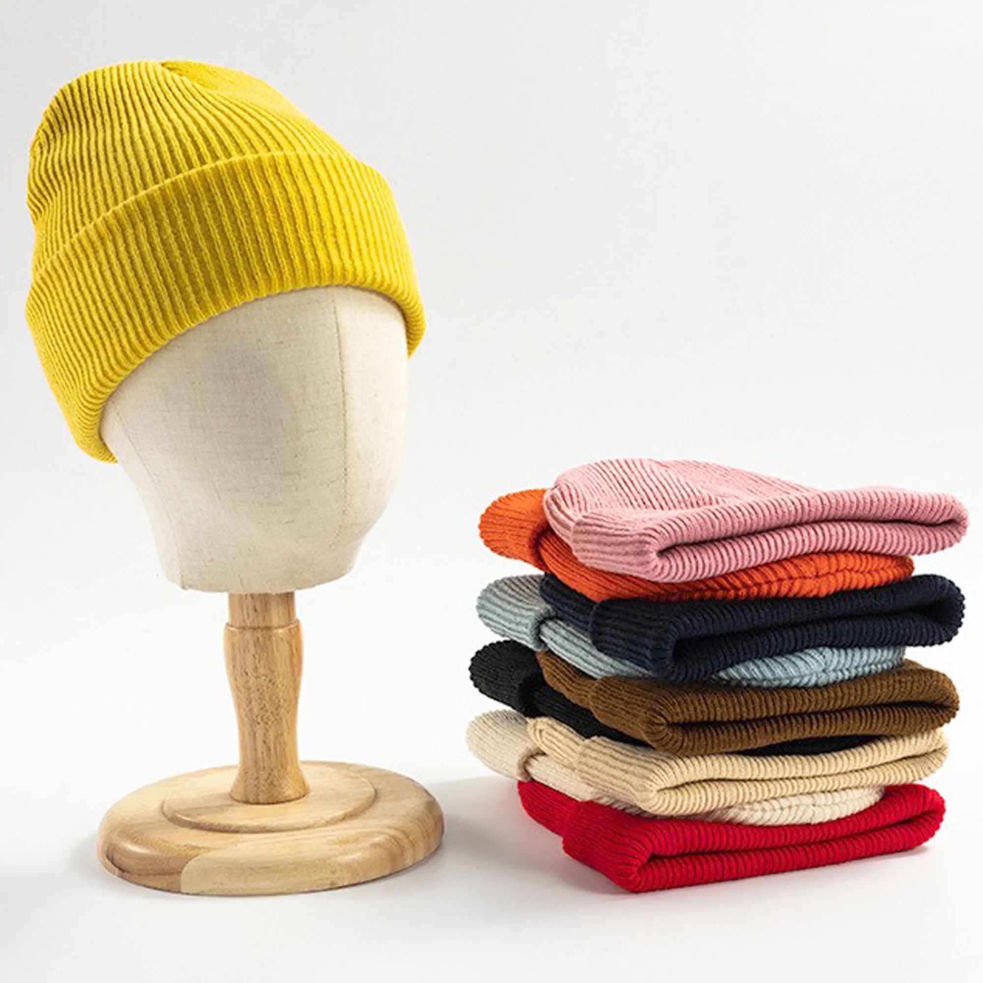 Cotton Embroidered Knitted Beanie Hat 9