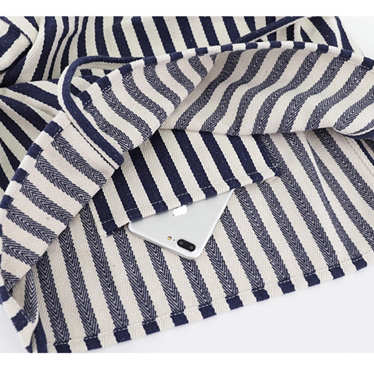 Large Striped Canvas Tote Bag 4