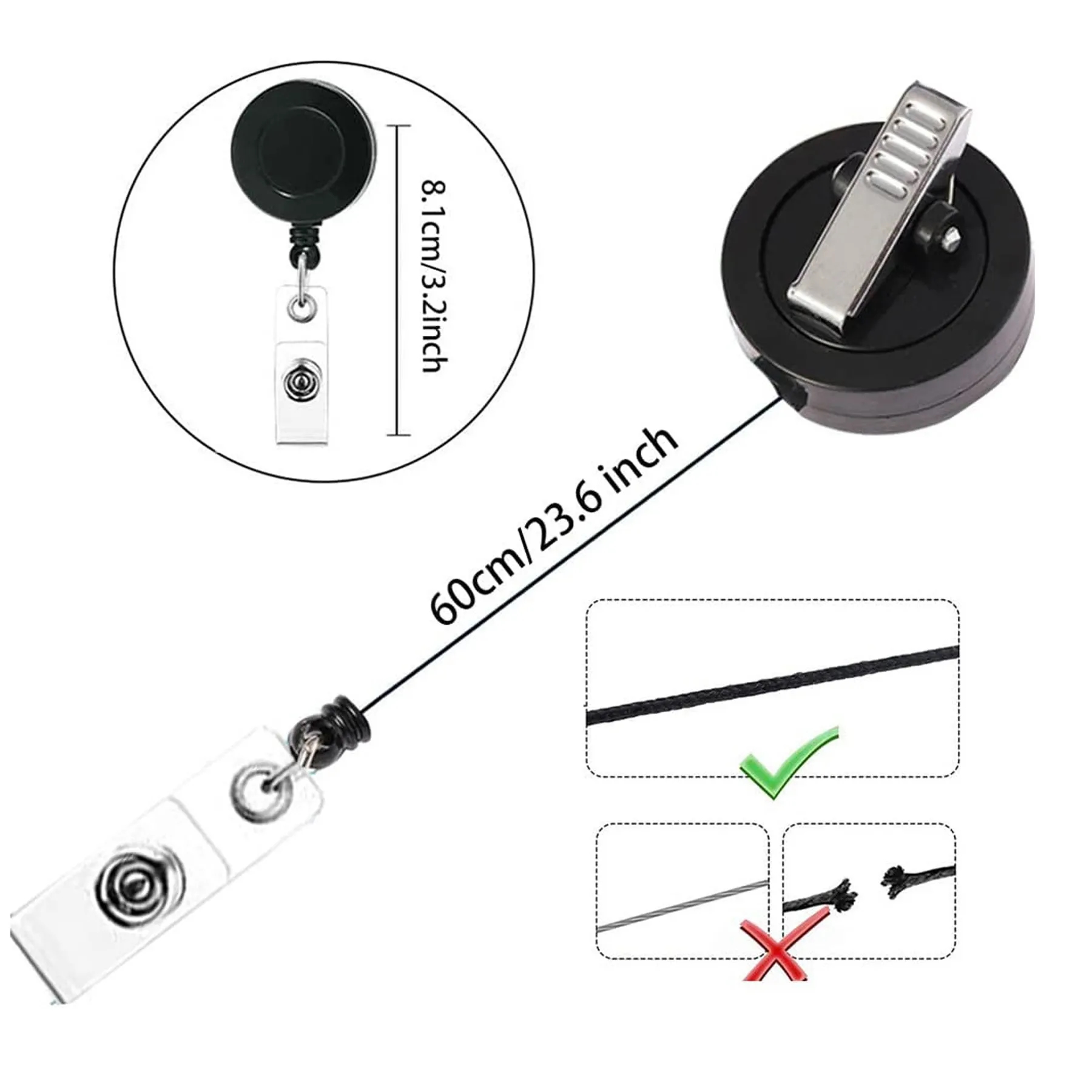 Office Supplies 360 Rotating Retractable Badge Reel 4