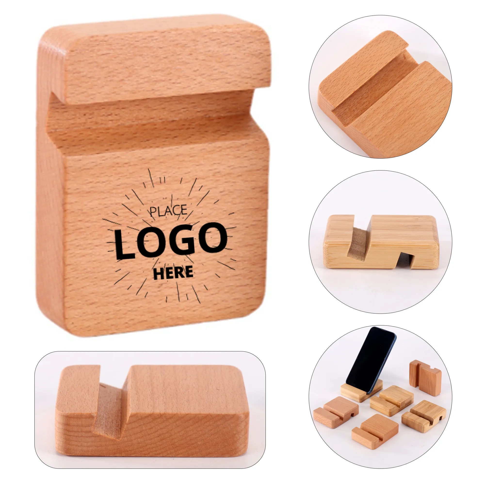 Bamboo Wood Carving Phone Holder 2