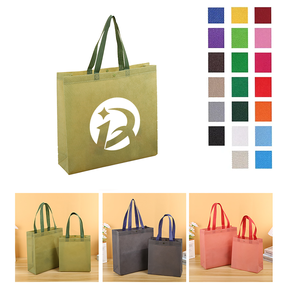 Customized Snap Button Closure Non-woven Tote Bags 1