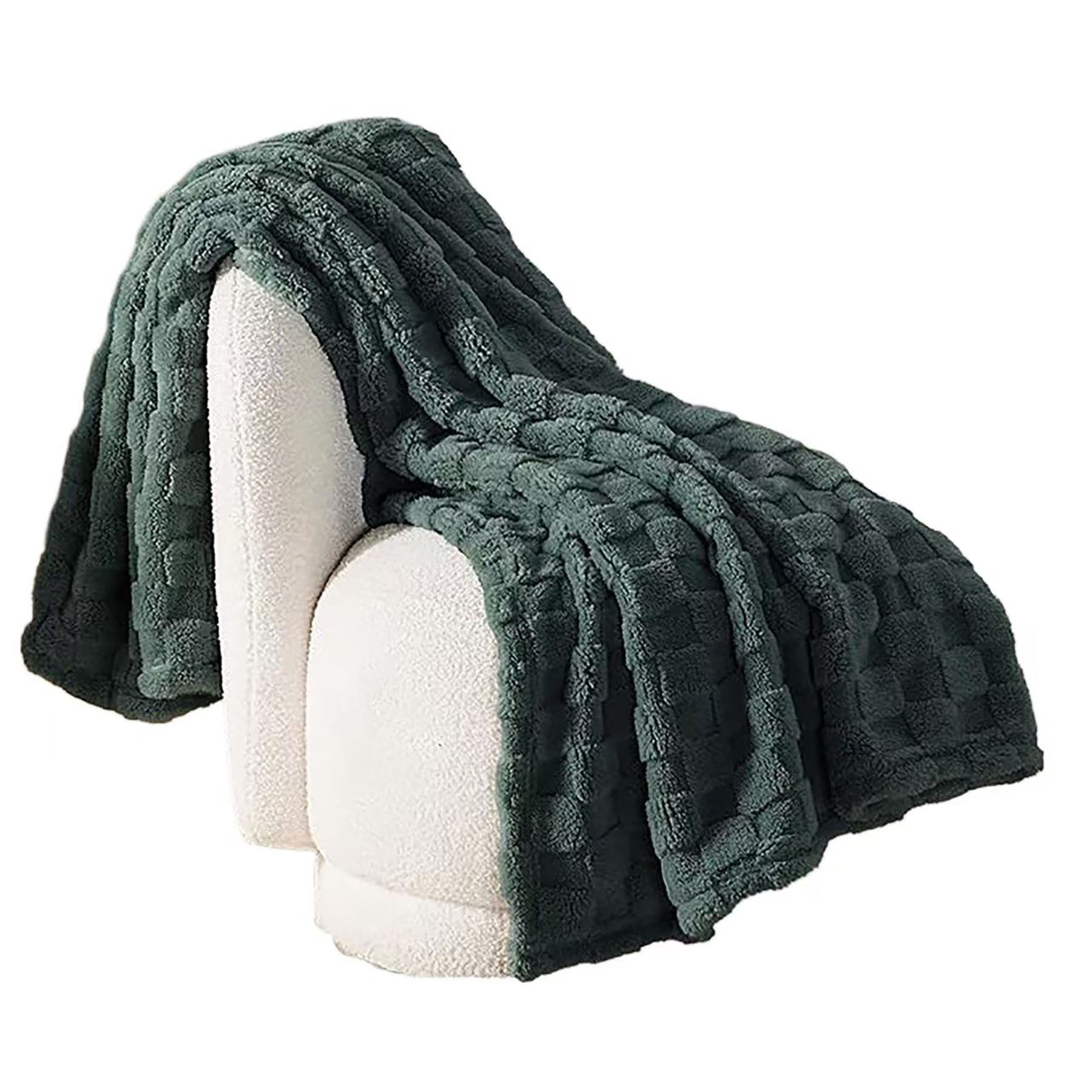 Checkered Fleece Throw Blanket 14
