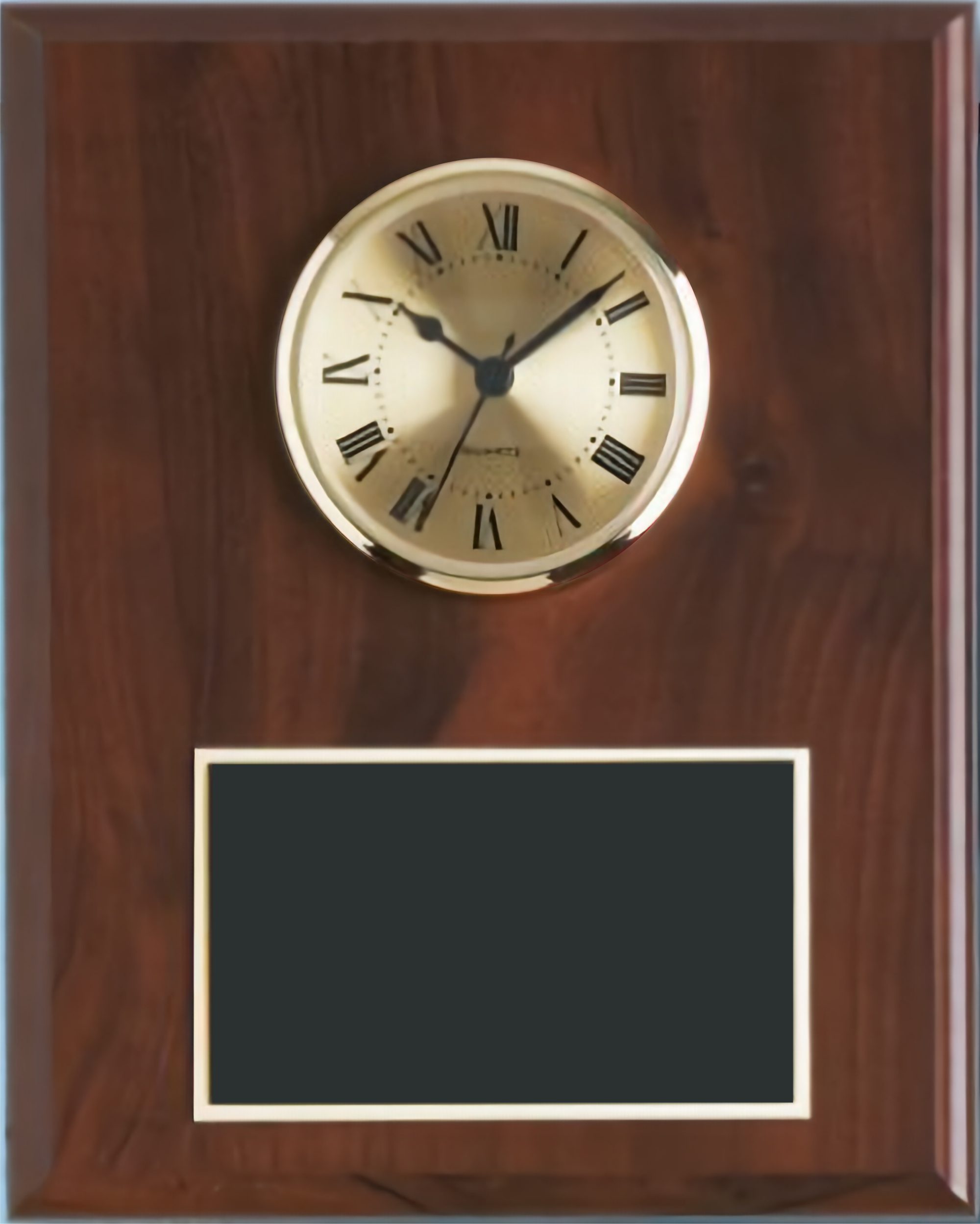 Cherry Solid Wood Plaque W/ Clock (8" X 10") 3