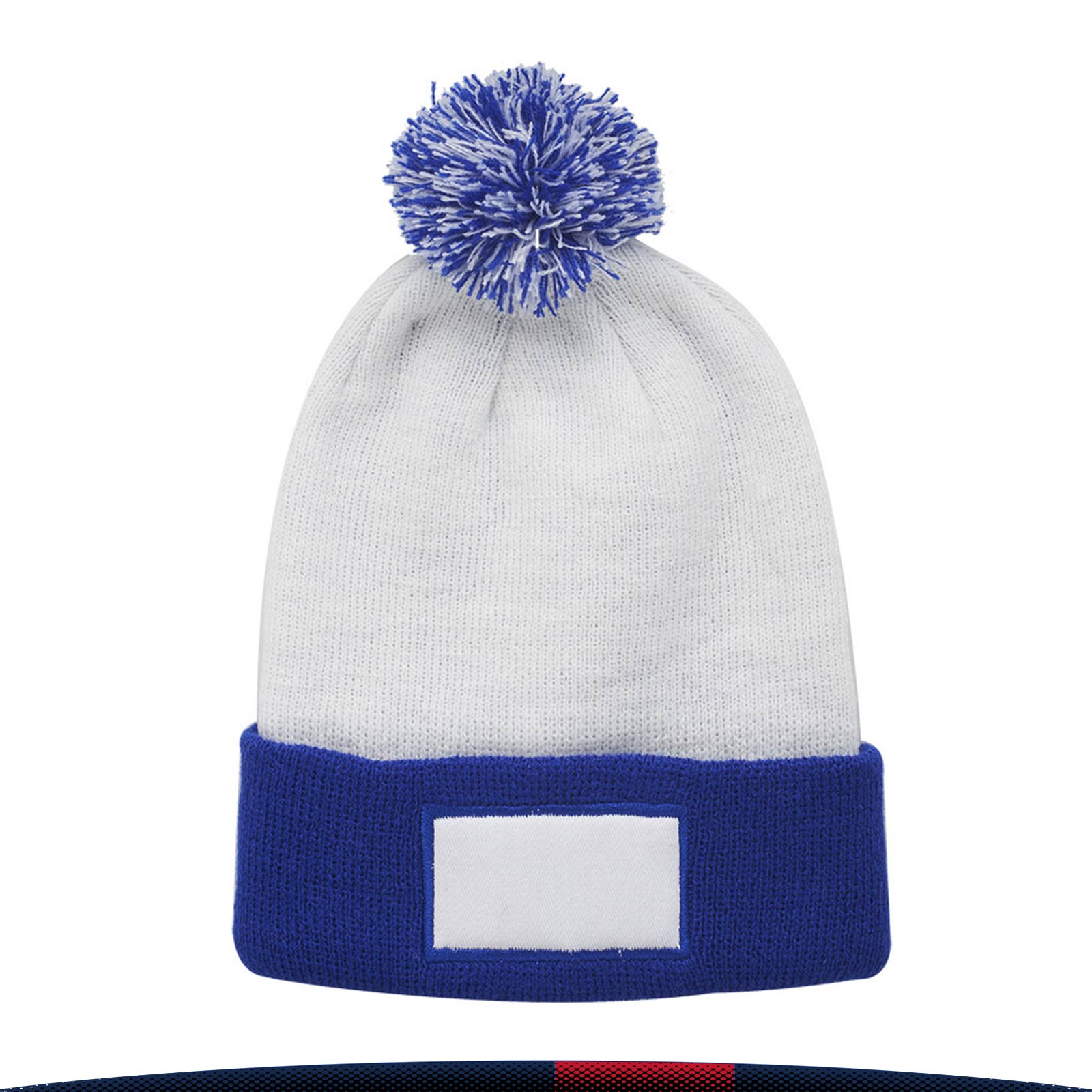 Haines Two-Tone Knitted Pompom Beanies 4