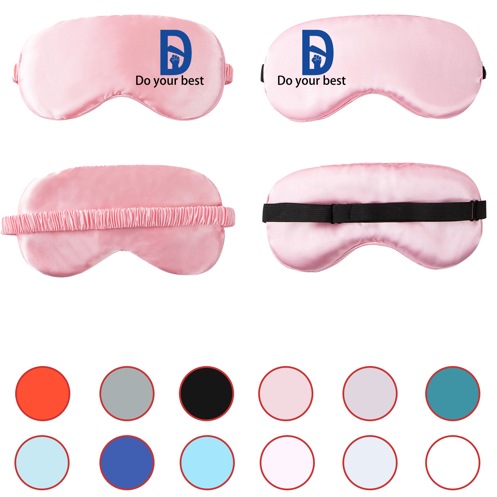 MOQ 50 Double-sided Faux Silk Sleep Eye Mask 1