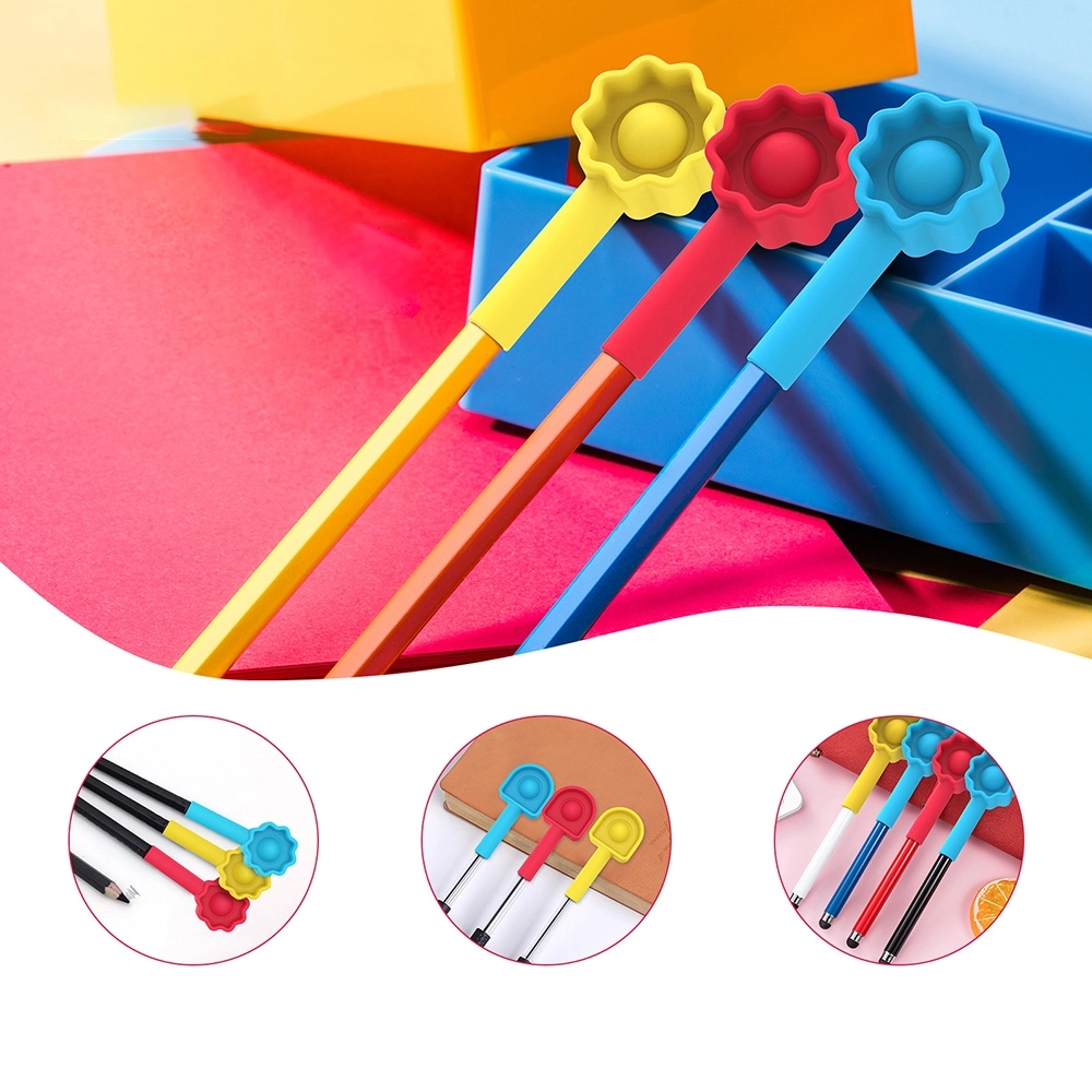 Stress Relief Sensory Toy Fidget Push Bubble Pen Cap 1