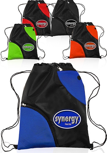 Polyester Drawstring Bag with Accent Pockets 2
