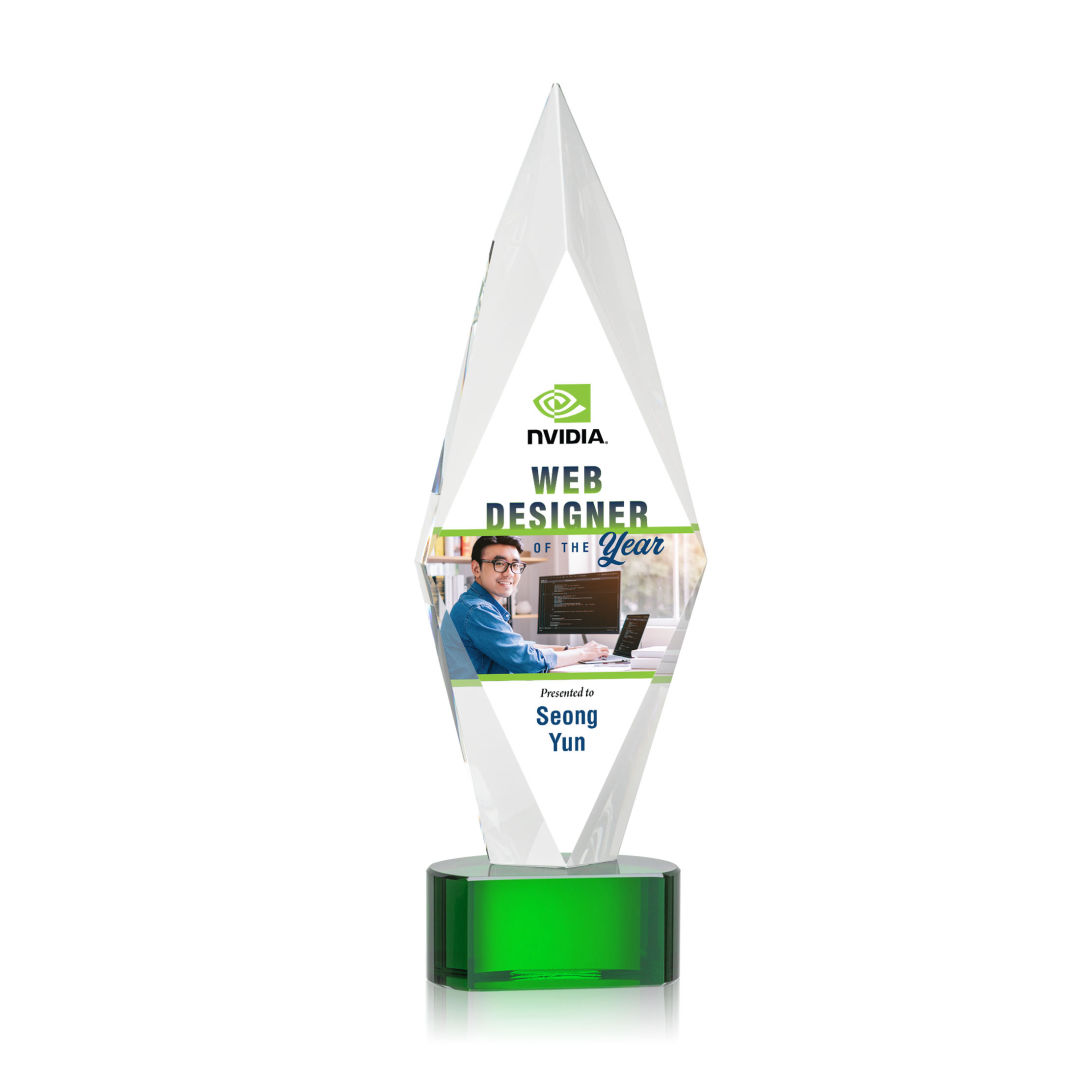 Manilow VividPrint™ Award on Paragon Base - Green 7