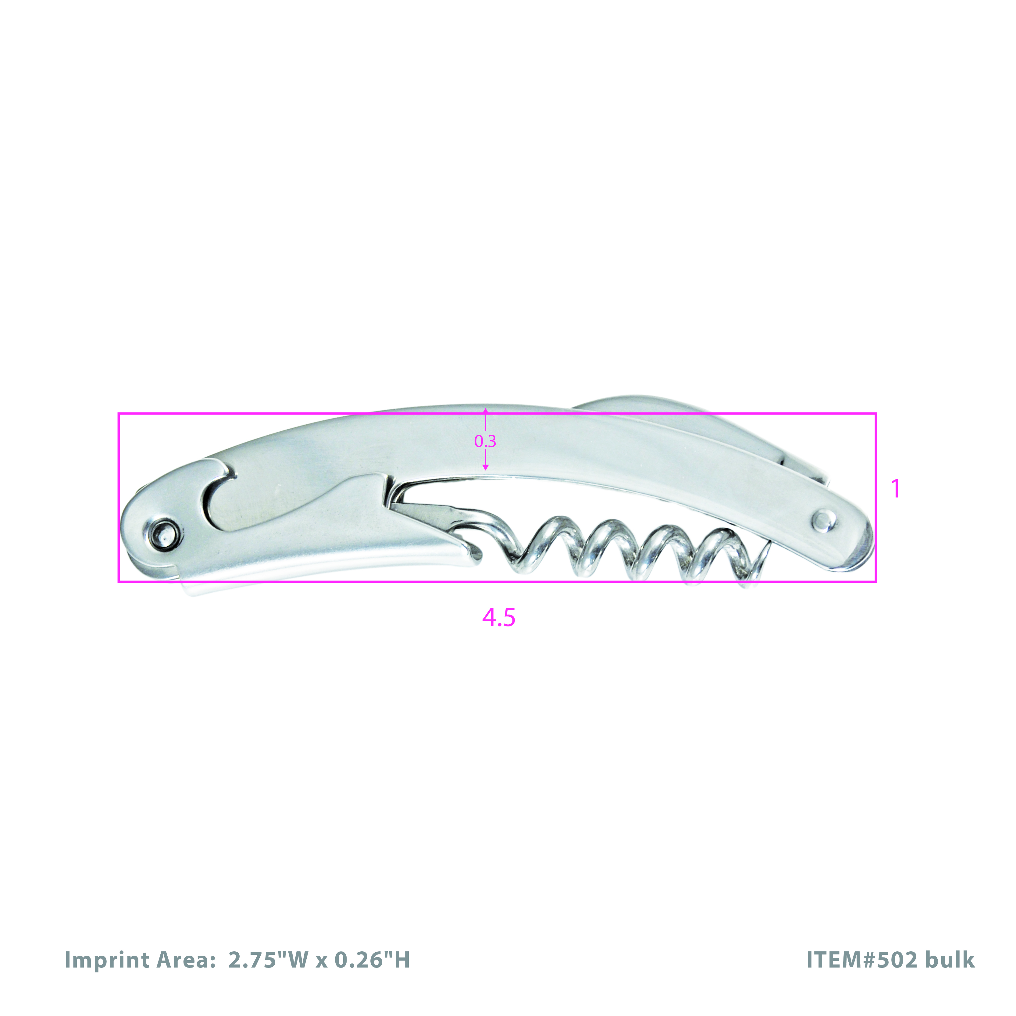 True® Curve™ Stainless Steel Waiter's Corkscrew 3