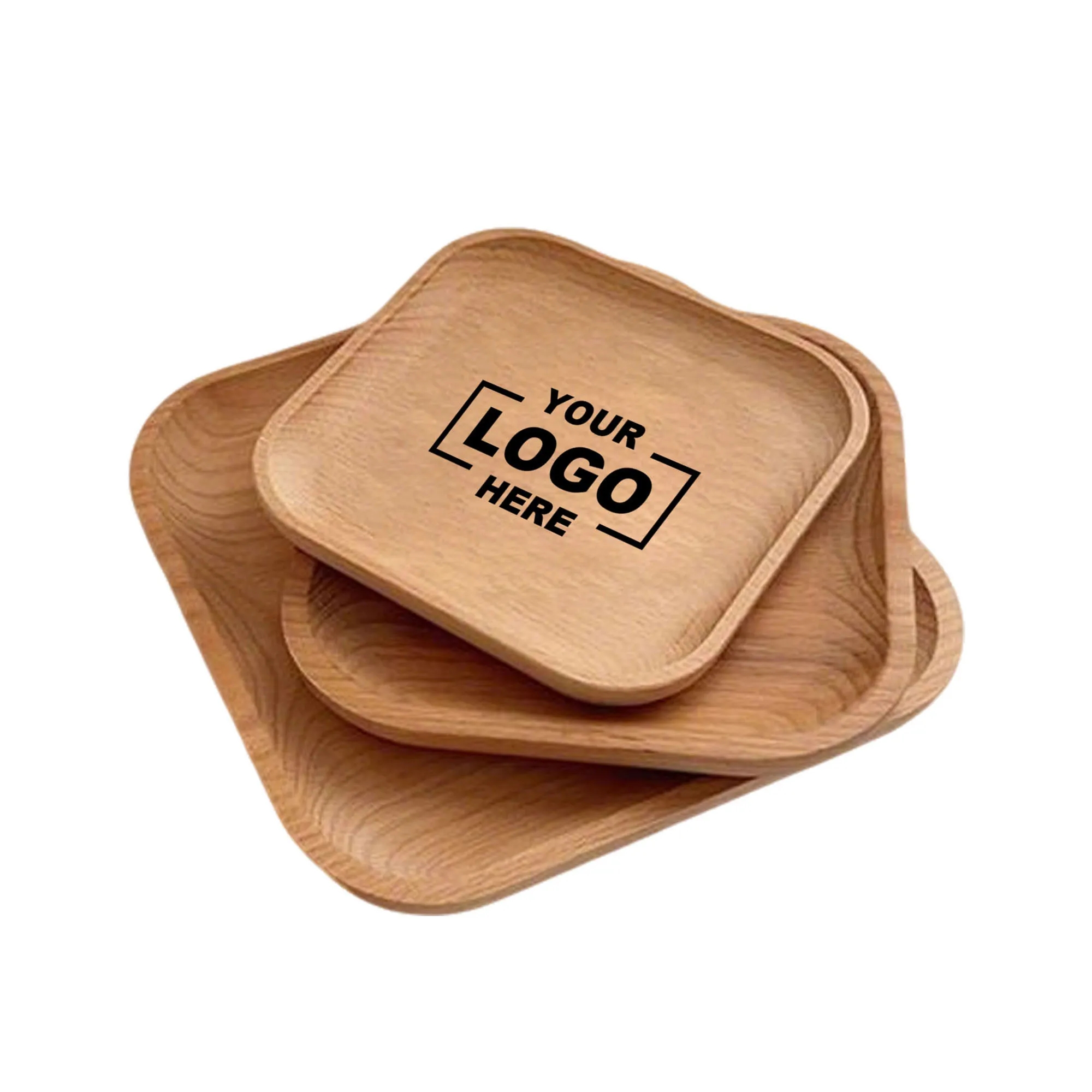 5.9" Wooden Square Plate