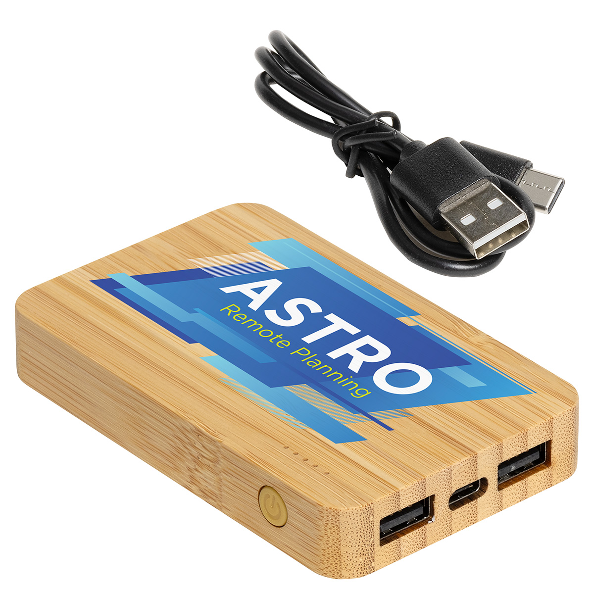 FSC® Bamboo 5000mAh Dual Port Power Bank with Wireless Charger 7