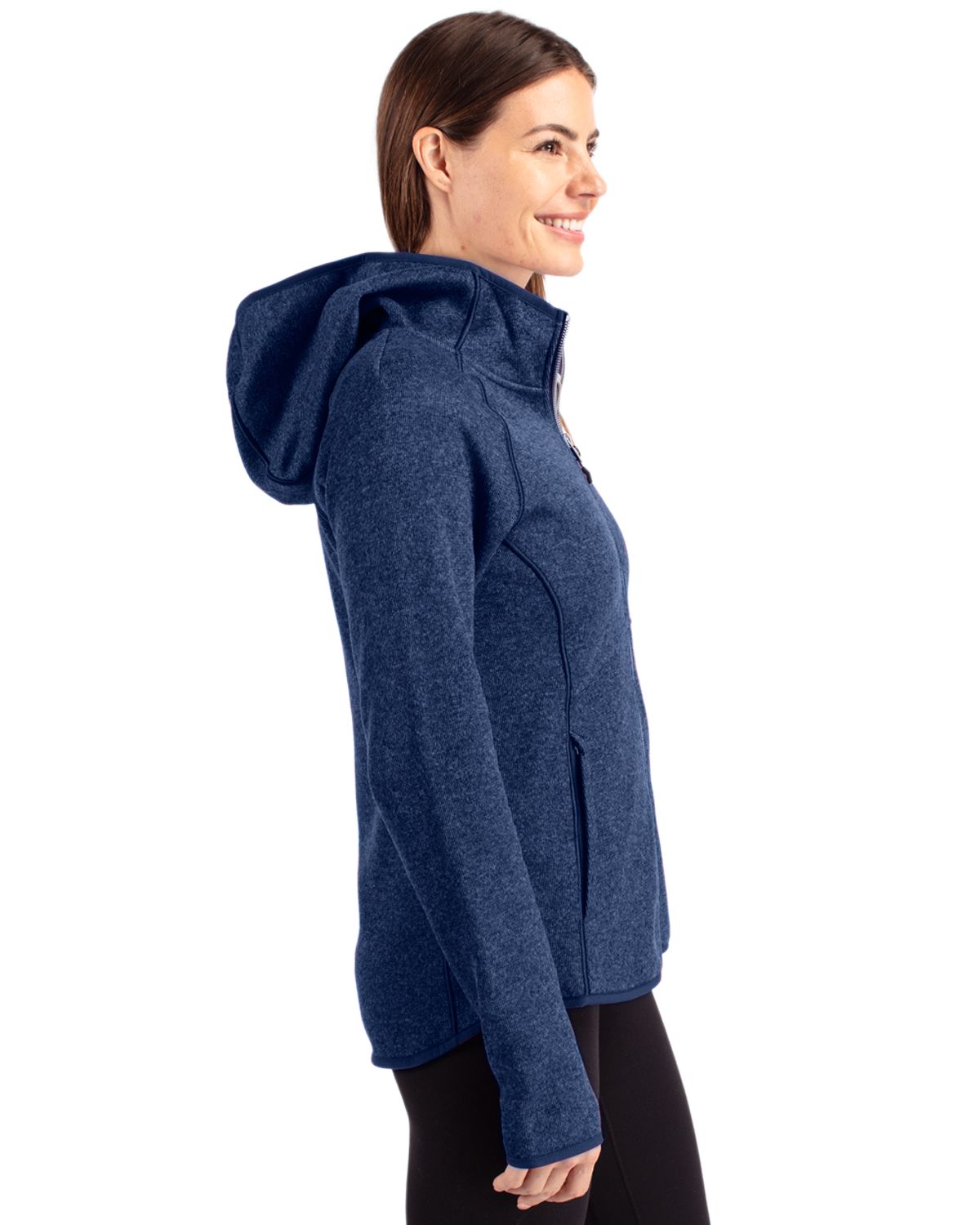 Cutter & Buck Mainsail Sweater-Knit Womens Full Zip Hooded Jacket 63