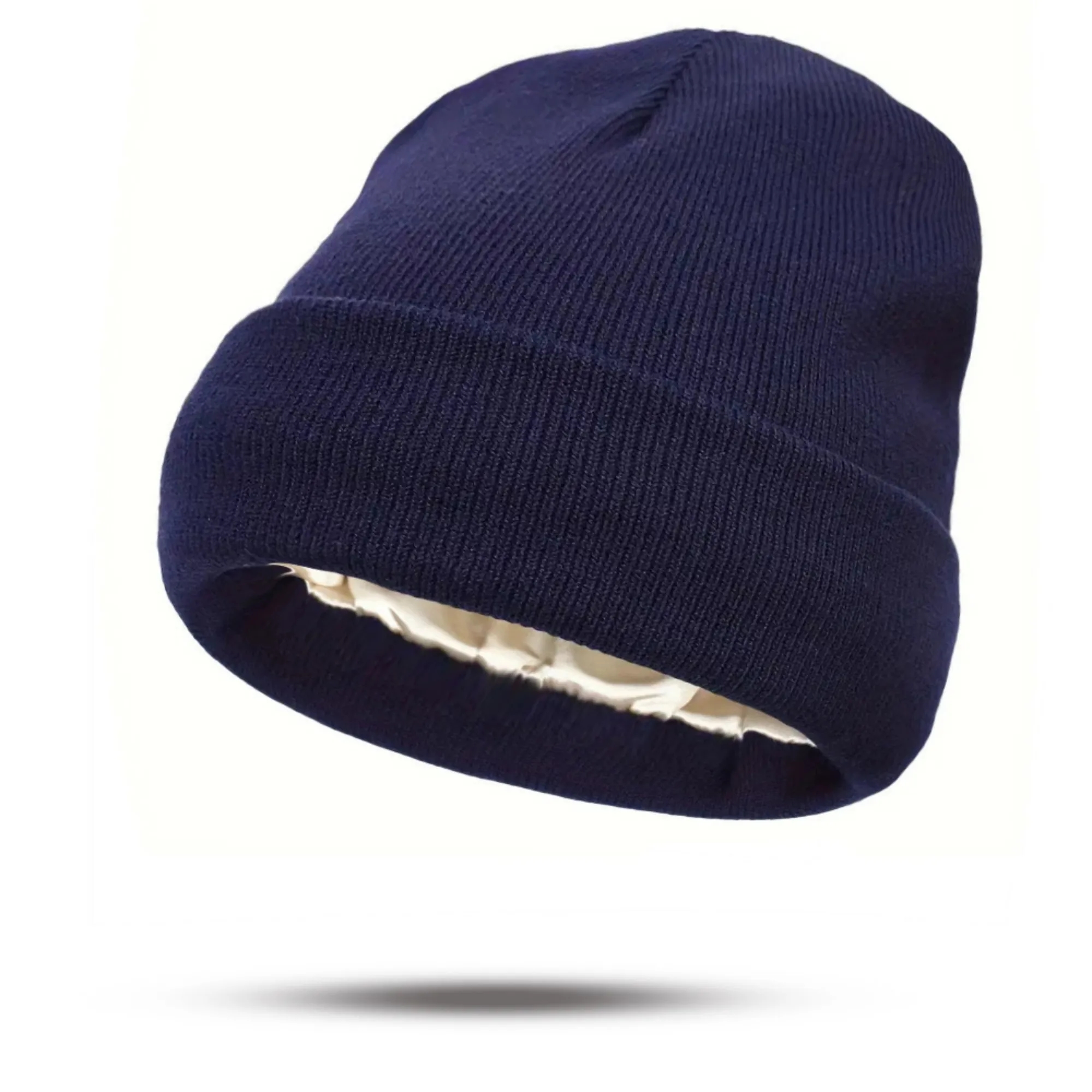 Satin Lined Knit Beanie Warm Soft Winter Hat 1