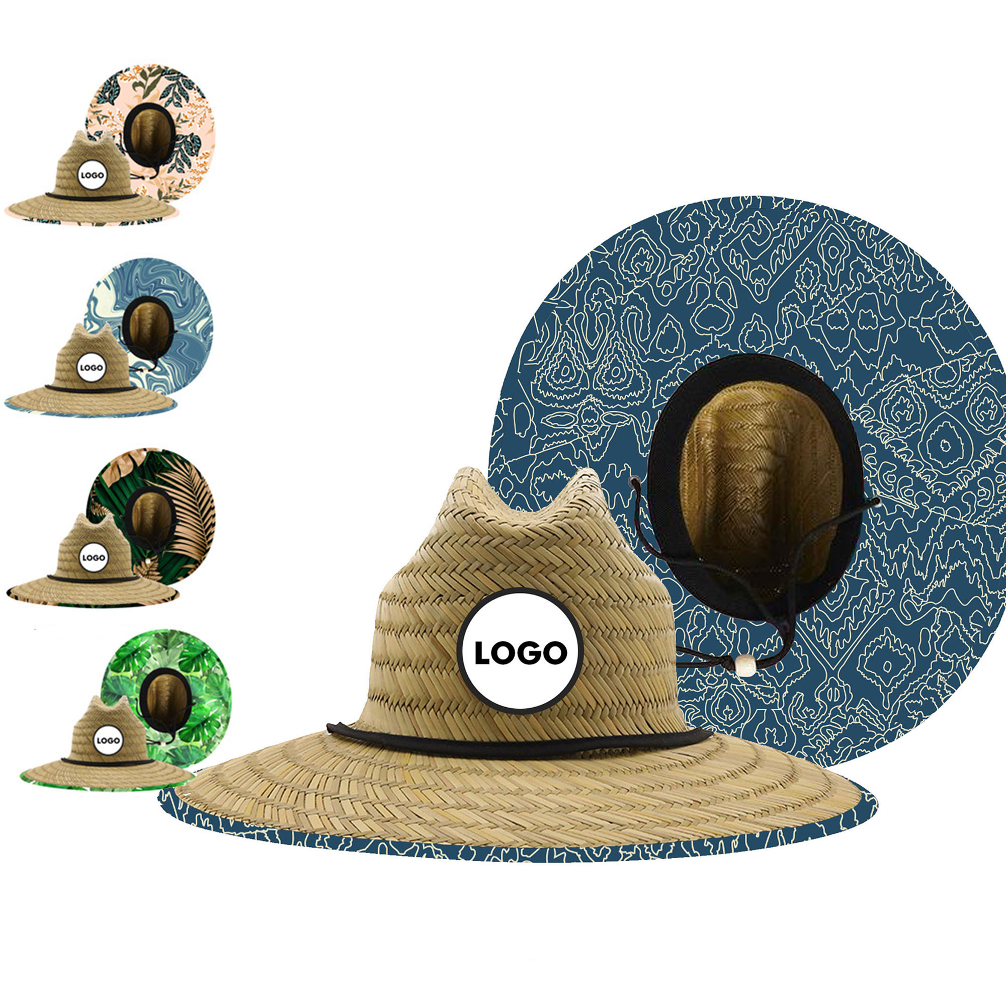 Personalized Logo Straw Sunhat With Patterns 3