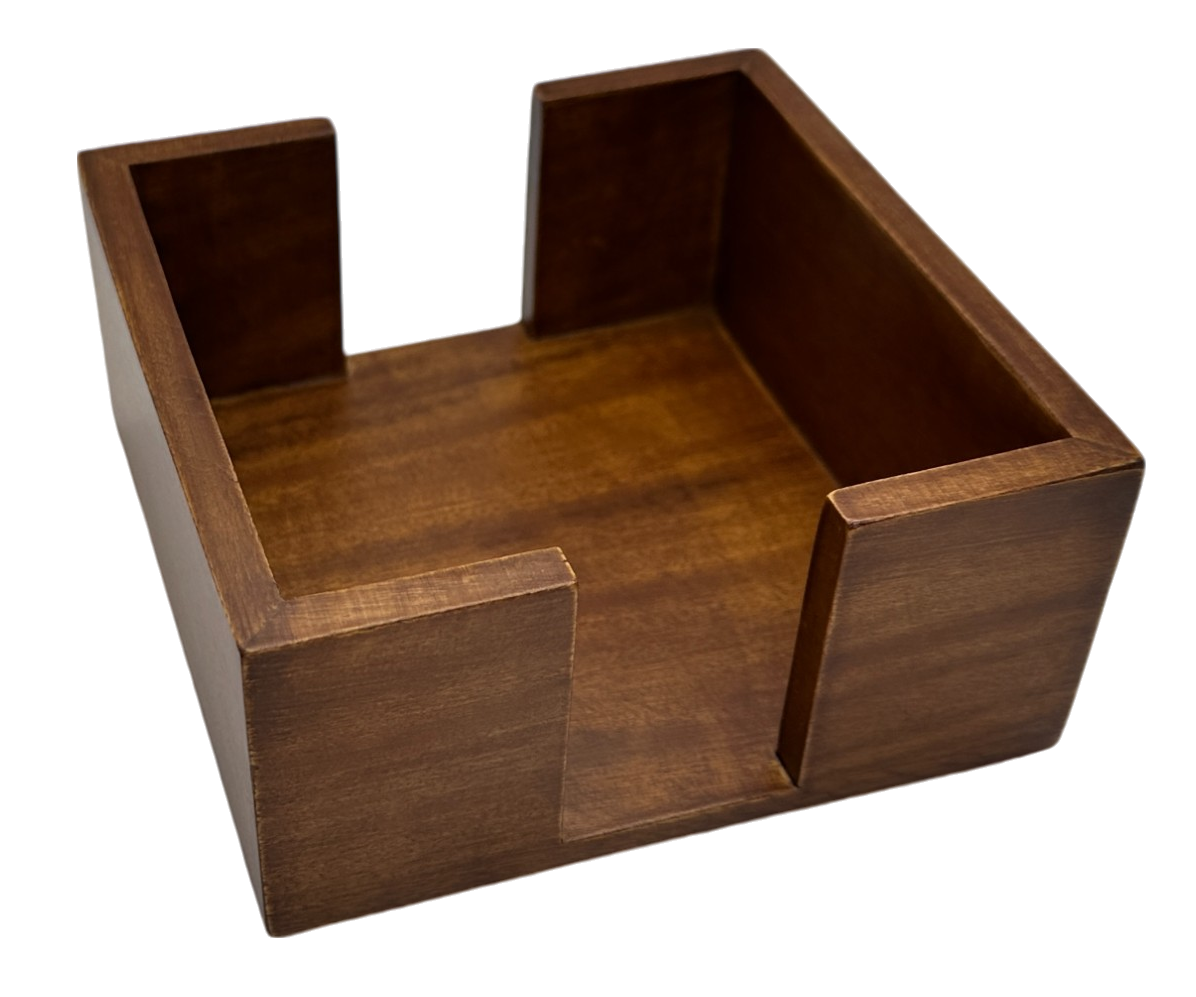 Walnut Finish Wooden 5 Coaster Holder Sets 3
