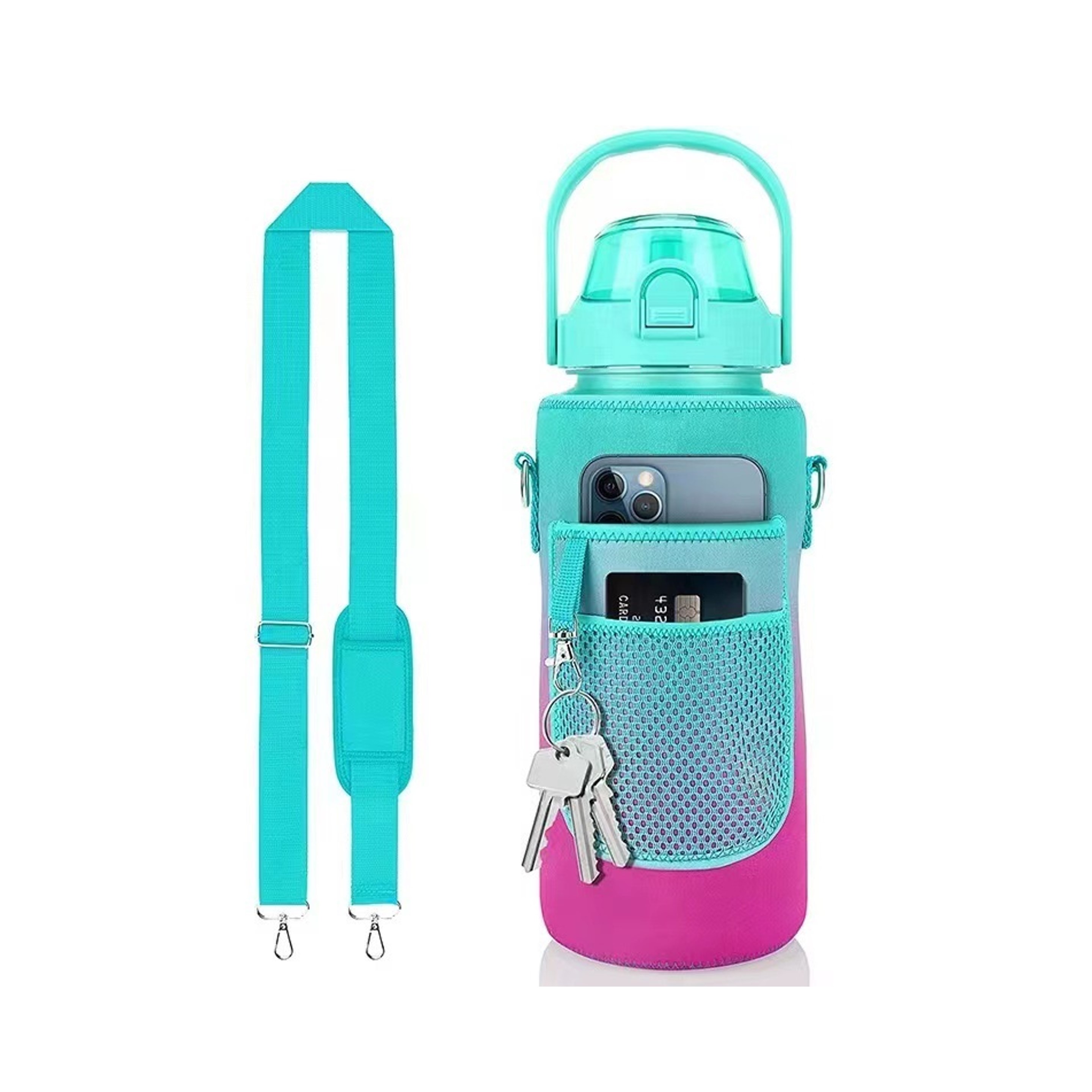 2L Water Bottle Holder with Strap (direct import), custom koozie with logo imprint 6