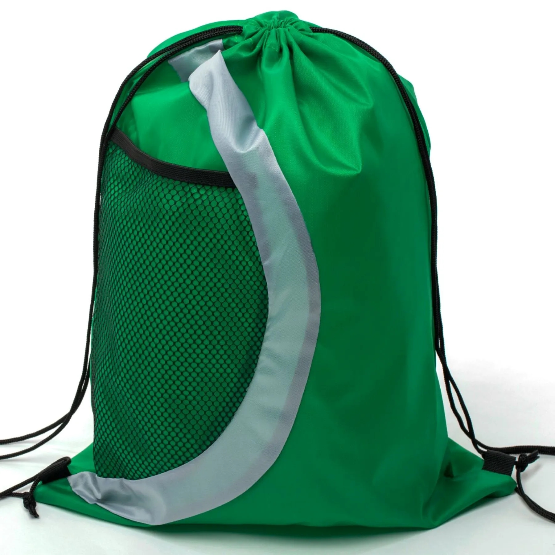Heavy Duty Drawstring Cinch Up Side Mesh Pocket Backpack 2