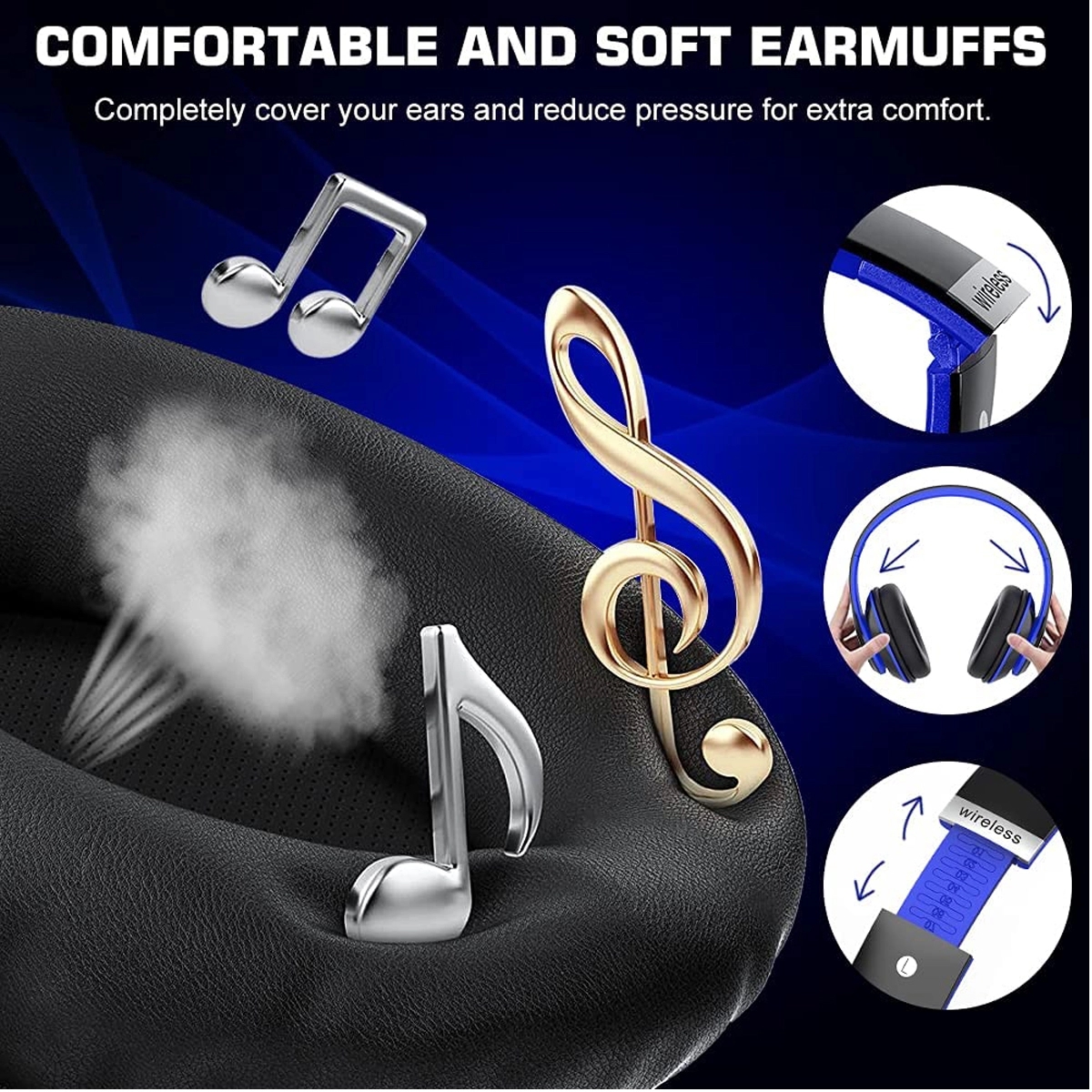 Foldable Wireless Stereo Headset with Built-in Mic 5