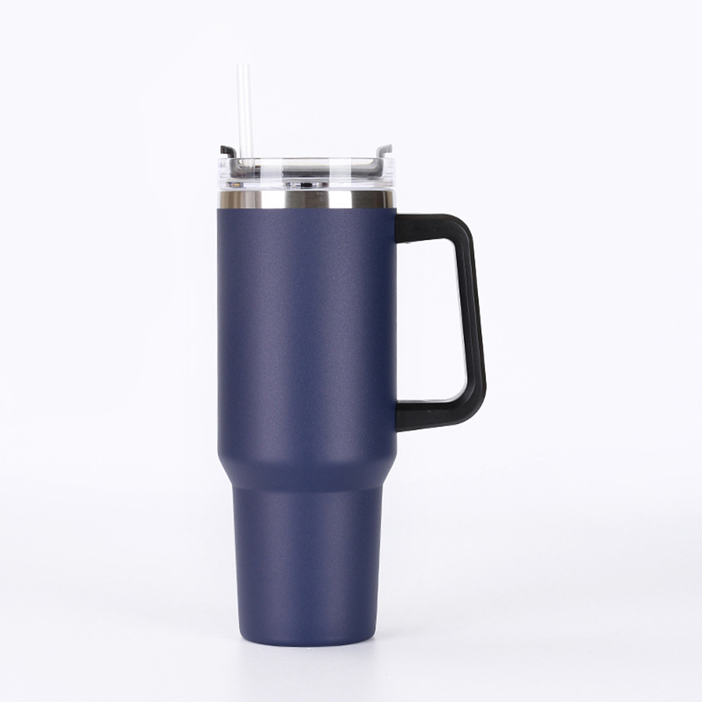 30OZ Double Walls Stainless Steel Auto Tumbler With Straw And Handle 6