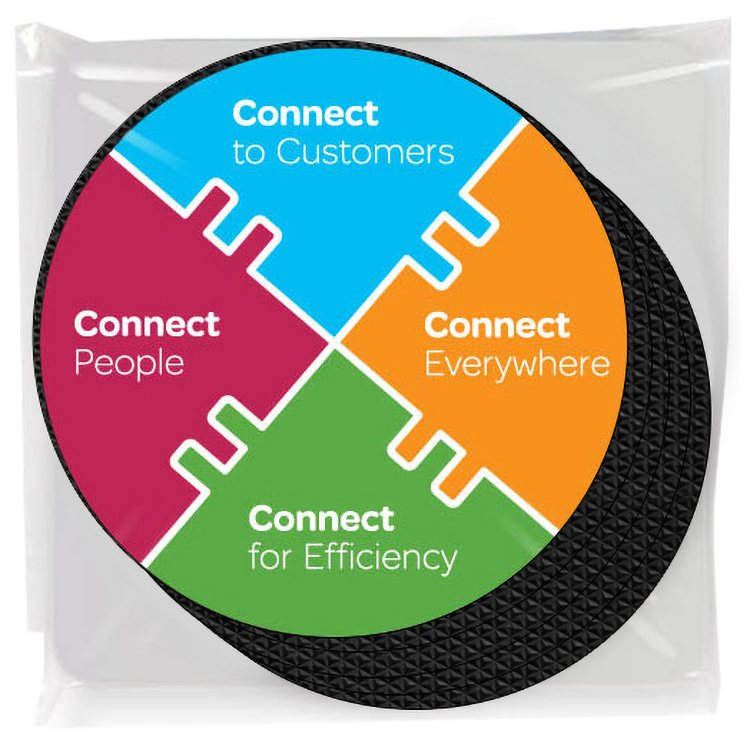 Set of 4 Premium Coasters .020 Gloss Copolyester Topcoat & 3/32" Rubber base Full Colour Imprint 2