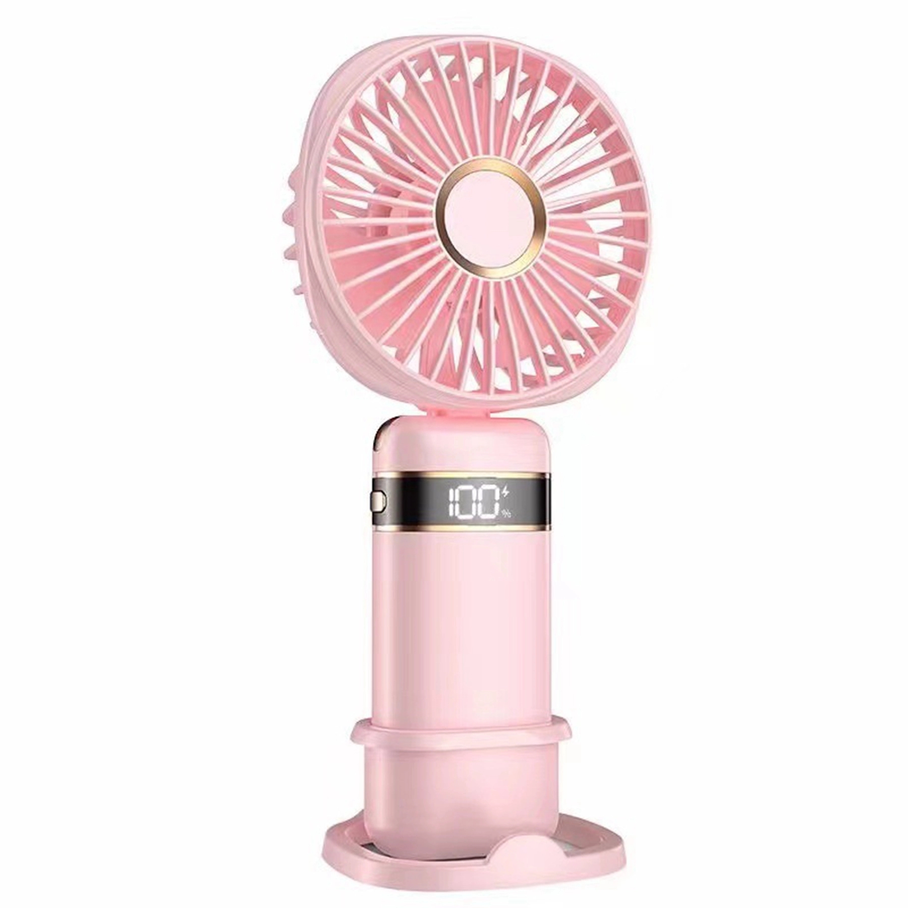 3000 mAh Digital Display Folding Fan with Phone Stand 4