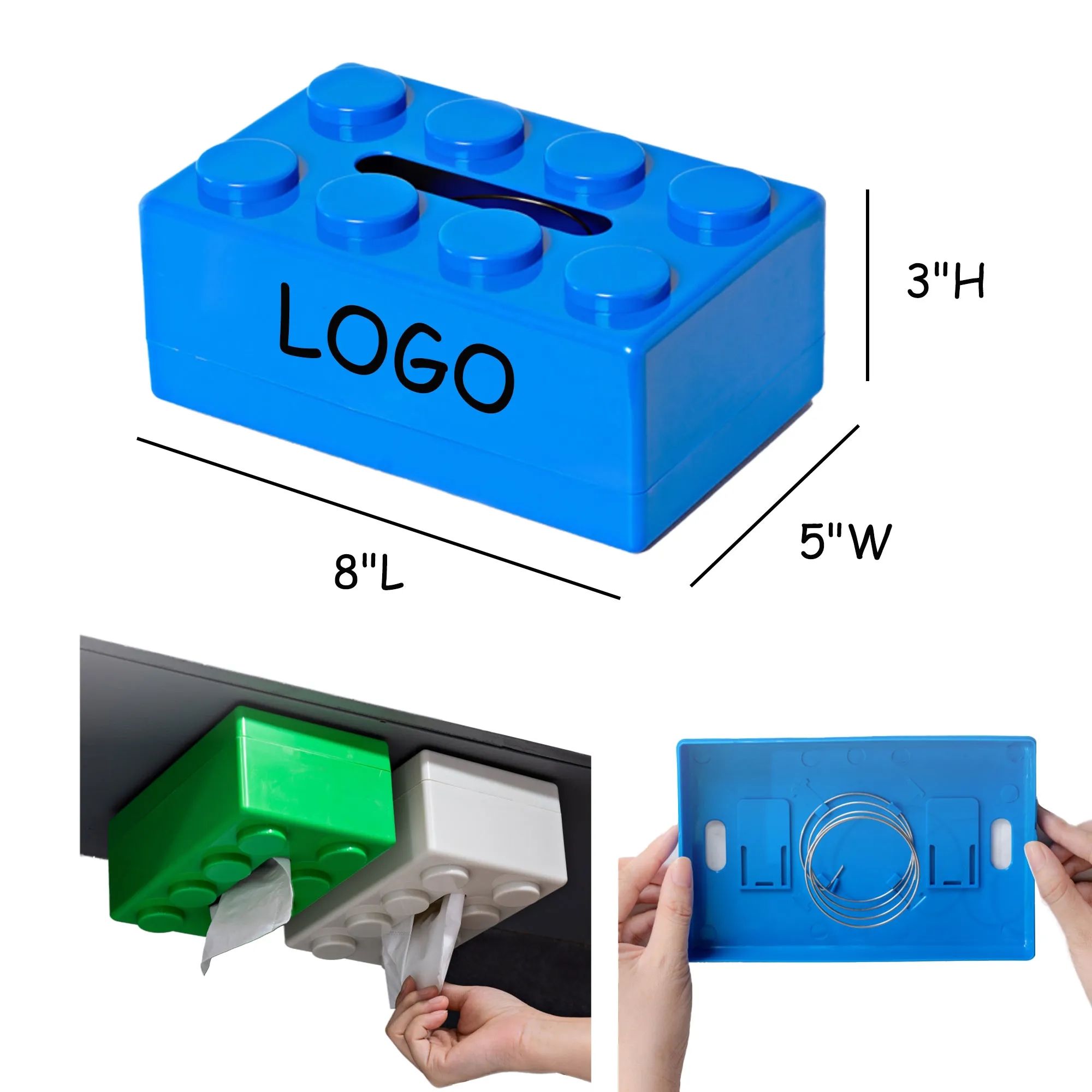 MOQ 10 Building Block Shape Tissue Box Magnetic 9