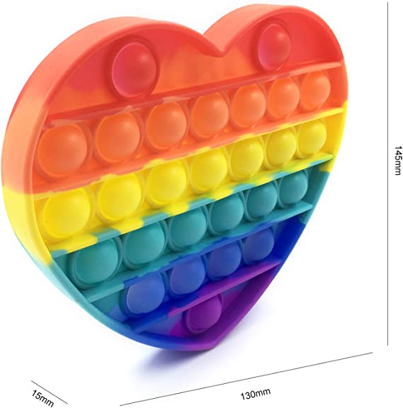 Heart Shape Pure Color Push Pop 8