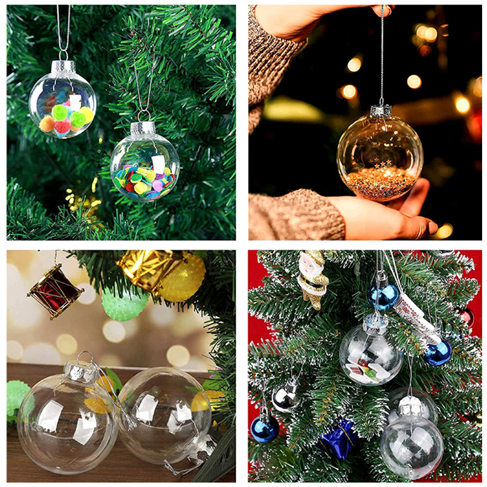 Christmas Tree 6pcs 6cm PET Transparent Ball Pendant 1