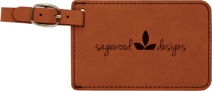 4 1/4" x 2 3/4" Rawhide Leatherette Luggage Tag 2