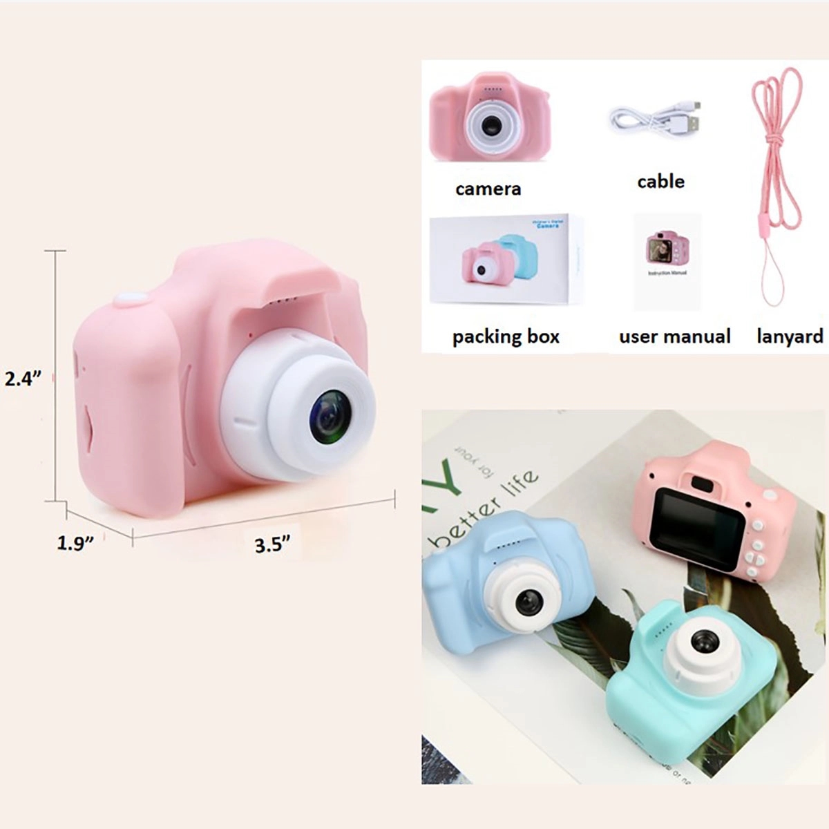 Kids Selfie Camera Digital Video Cameras 3