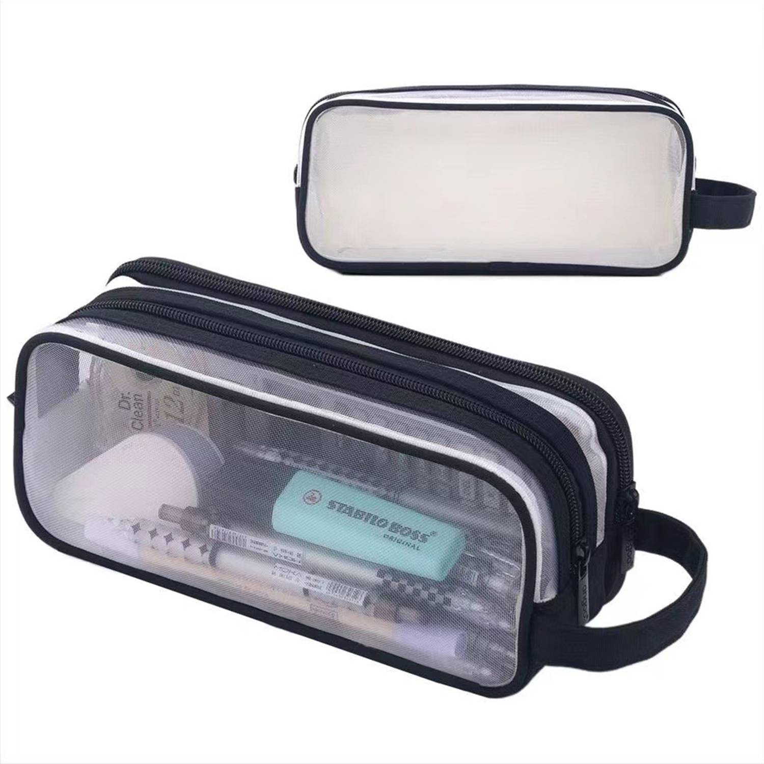 Clear Multifunctional Pencil Case with Compartments 9