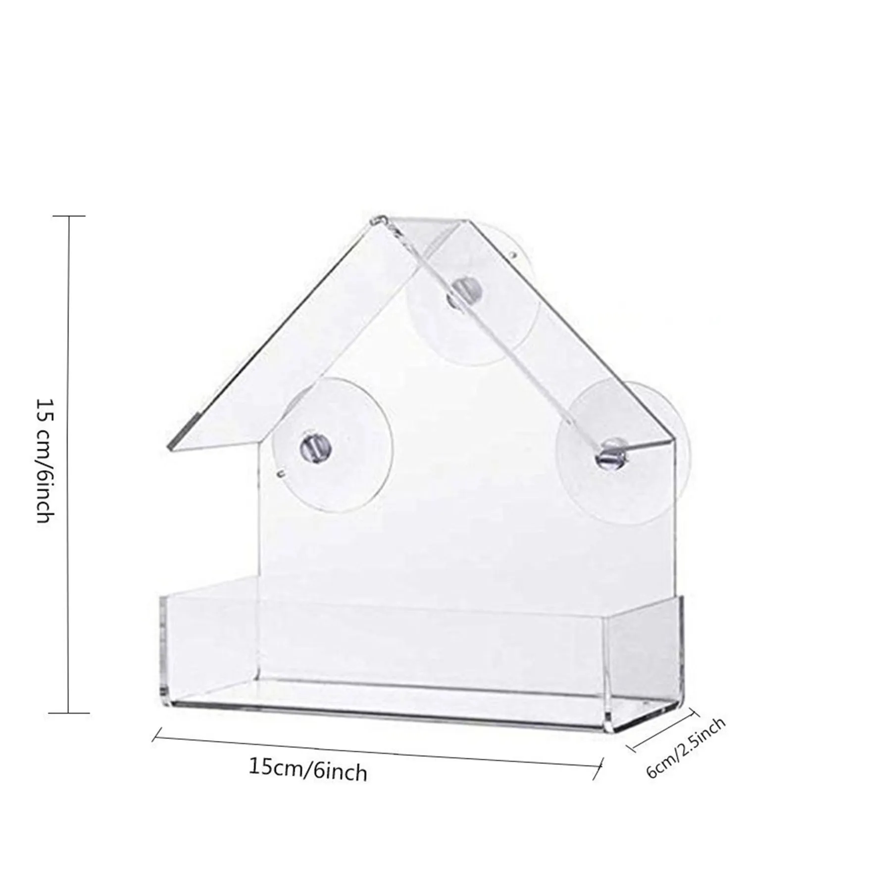 Clear Window Bird Feeder With Strong Suction Cup 3