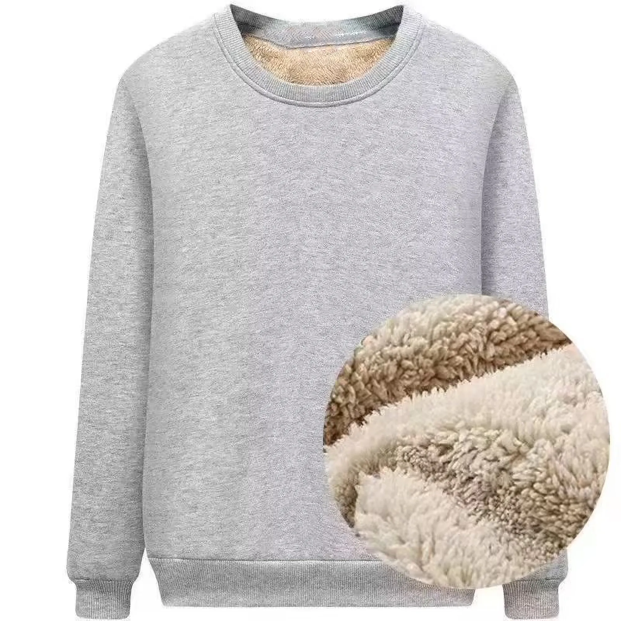 FLeece Sweatershirt Lamb Wool Sherpa-Lined Warmth Winter, custom hoodie or sweatshirt with logo imprint 2
