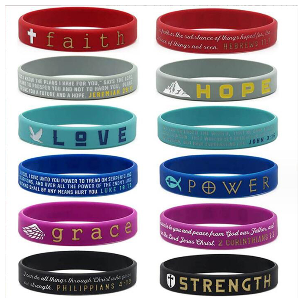 Screen Printed Silicone Wrist Band 8" L x 0.5" W 2