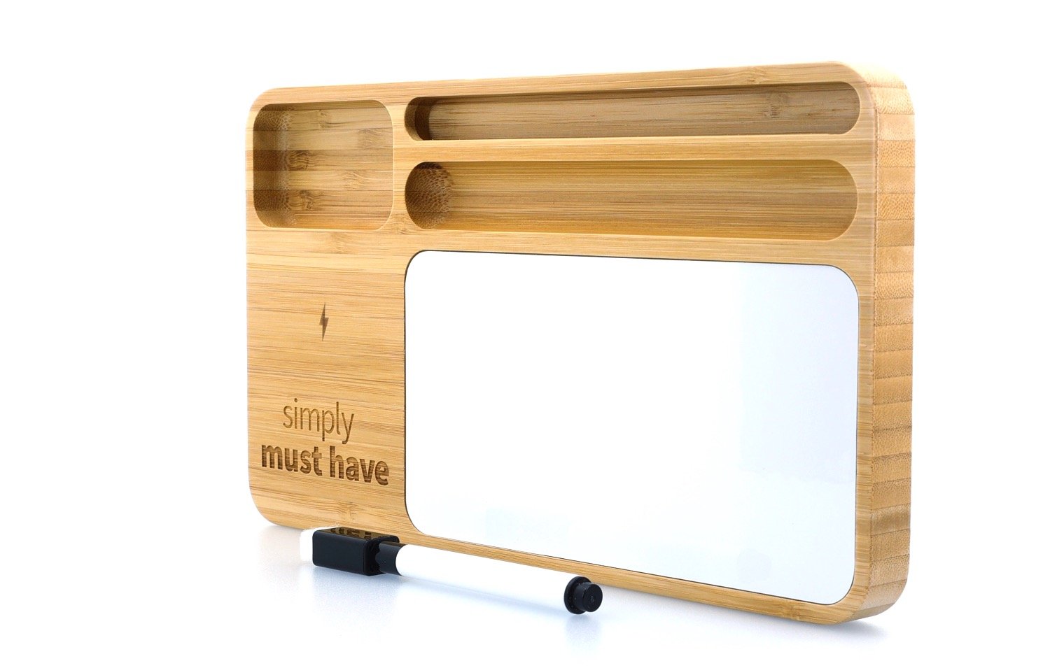 Bamboo 10W Wireless Charging Base with Dry Erase Board 4