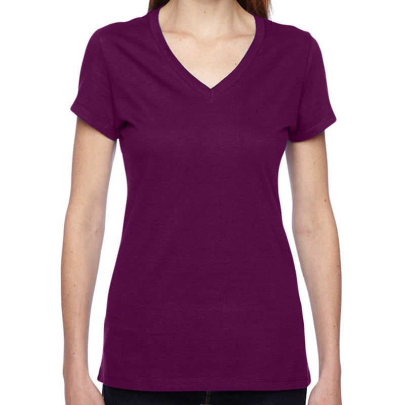 Fruit Of The Loom Ladies 4.7 Oz. 100% Sofspun Cotton Jersey Junior V-Neck T-Shirt 14
