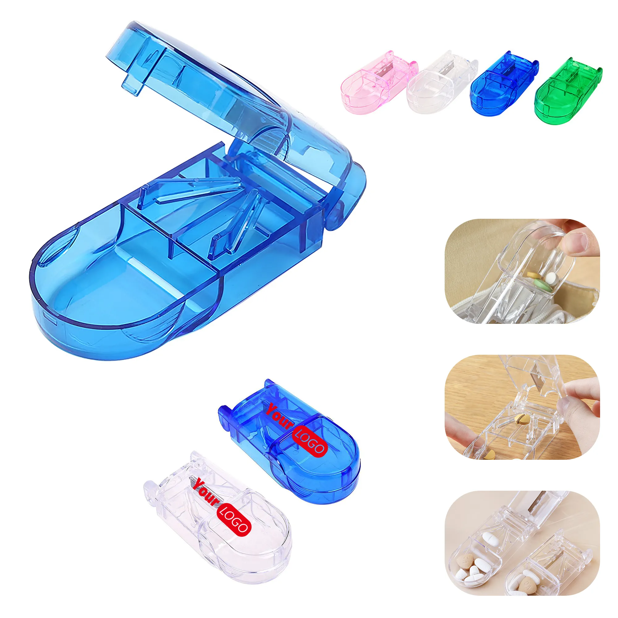Portable Medical Pill Cutter Box MOQ 100PCS