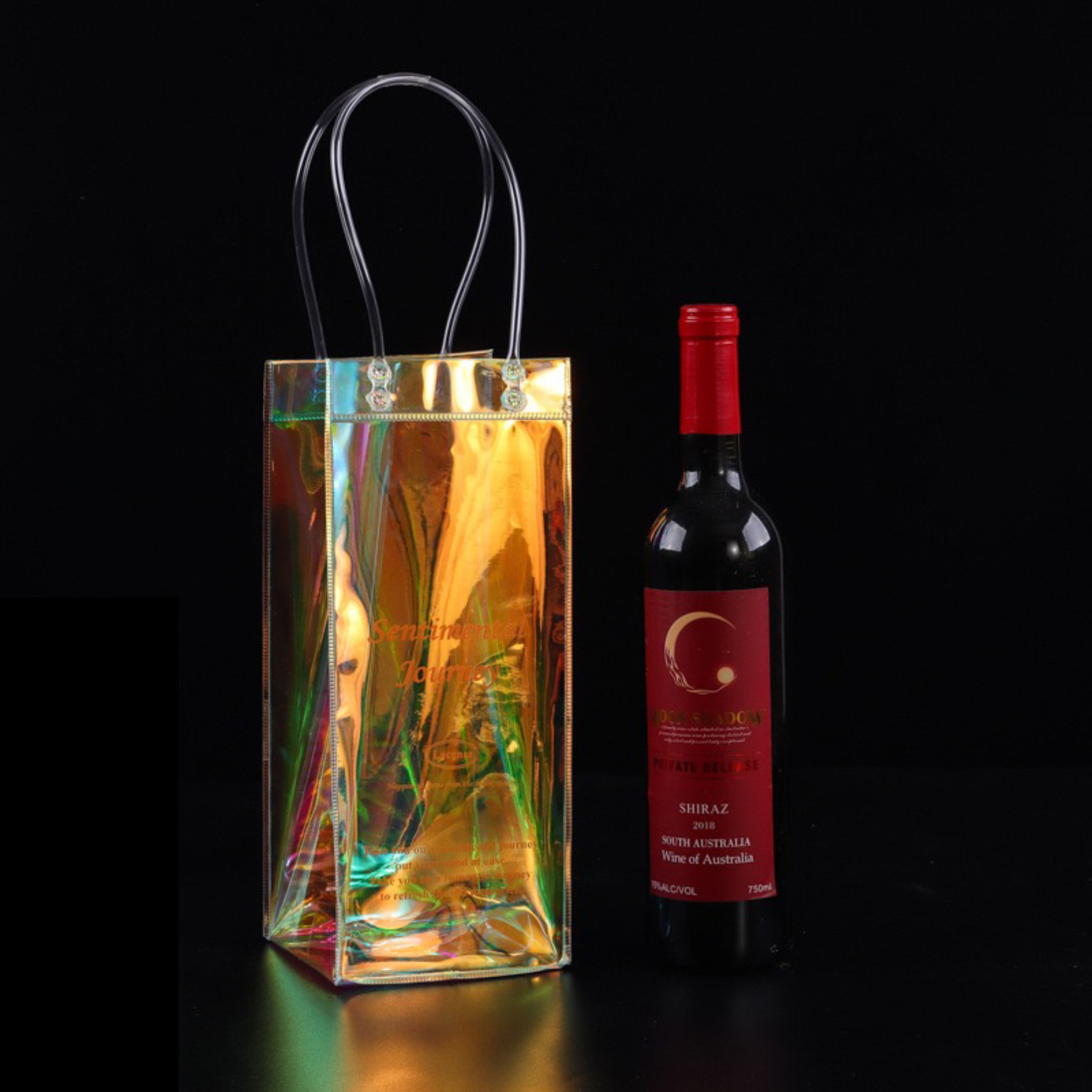 Holographic PVC Wine Cooler Tote Bag 2
