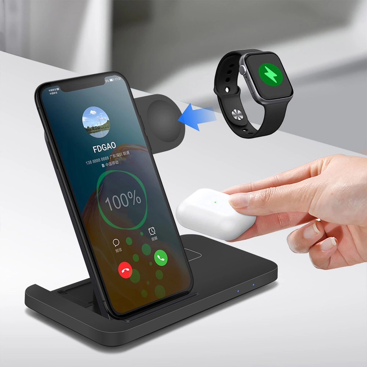 3 in 1 Qi Fast Charging Station 6