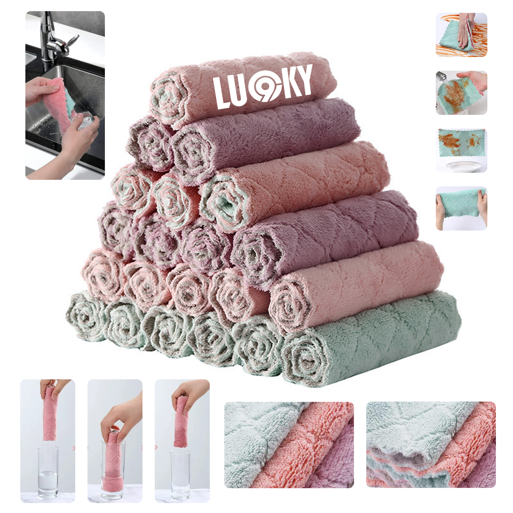 Coral Velvet Dish Cloths 2