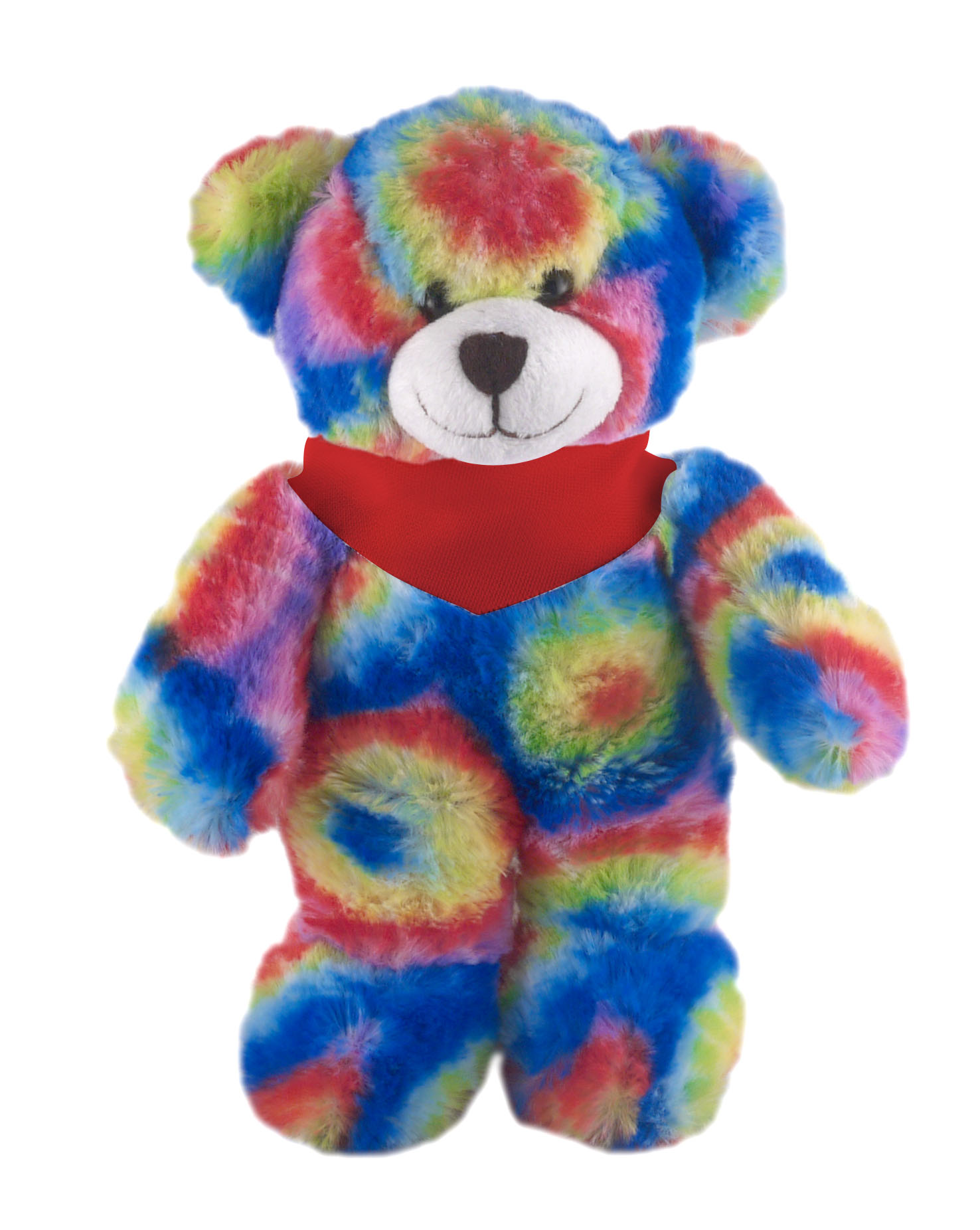 Soft Plush Stuffed Tie Dye Bear with Bandana 3