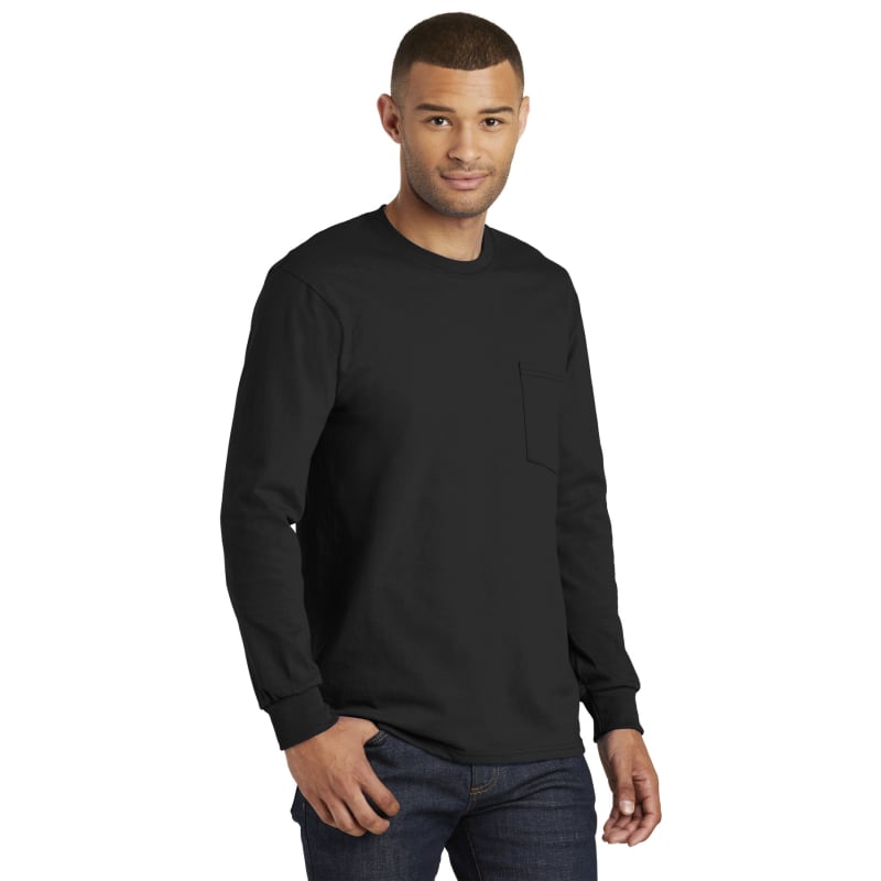 Port & Company Tall Long Sleeve Essential Pocket Tee. 18