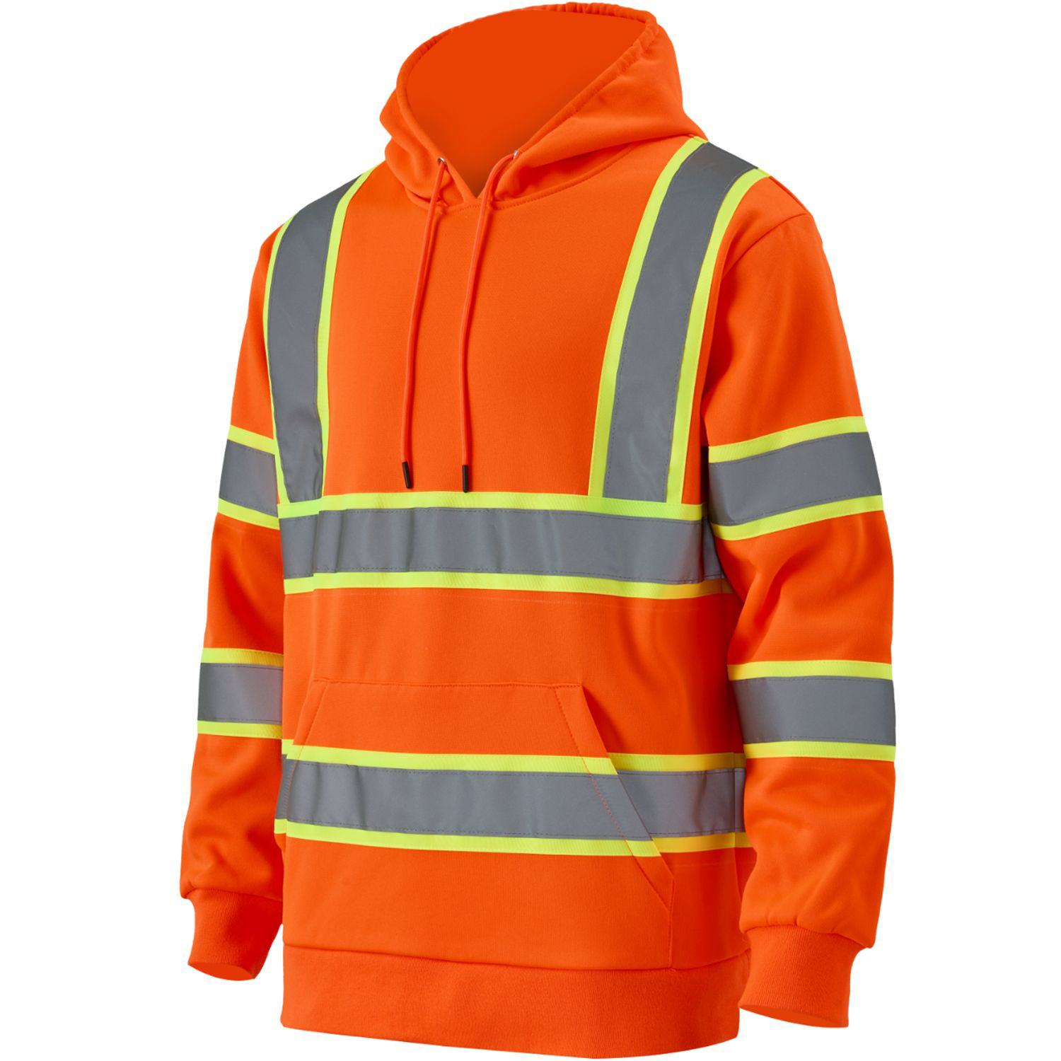 Class 3 Two Tone Double Band 2" Reflective Tape Safety Hoodie 10