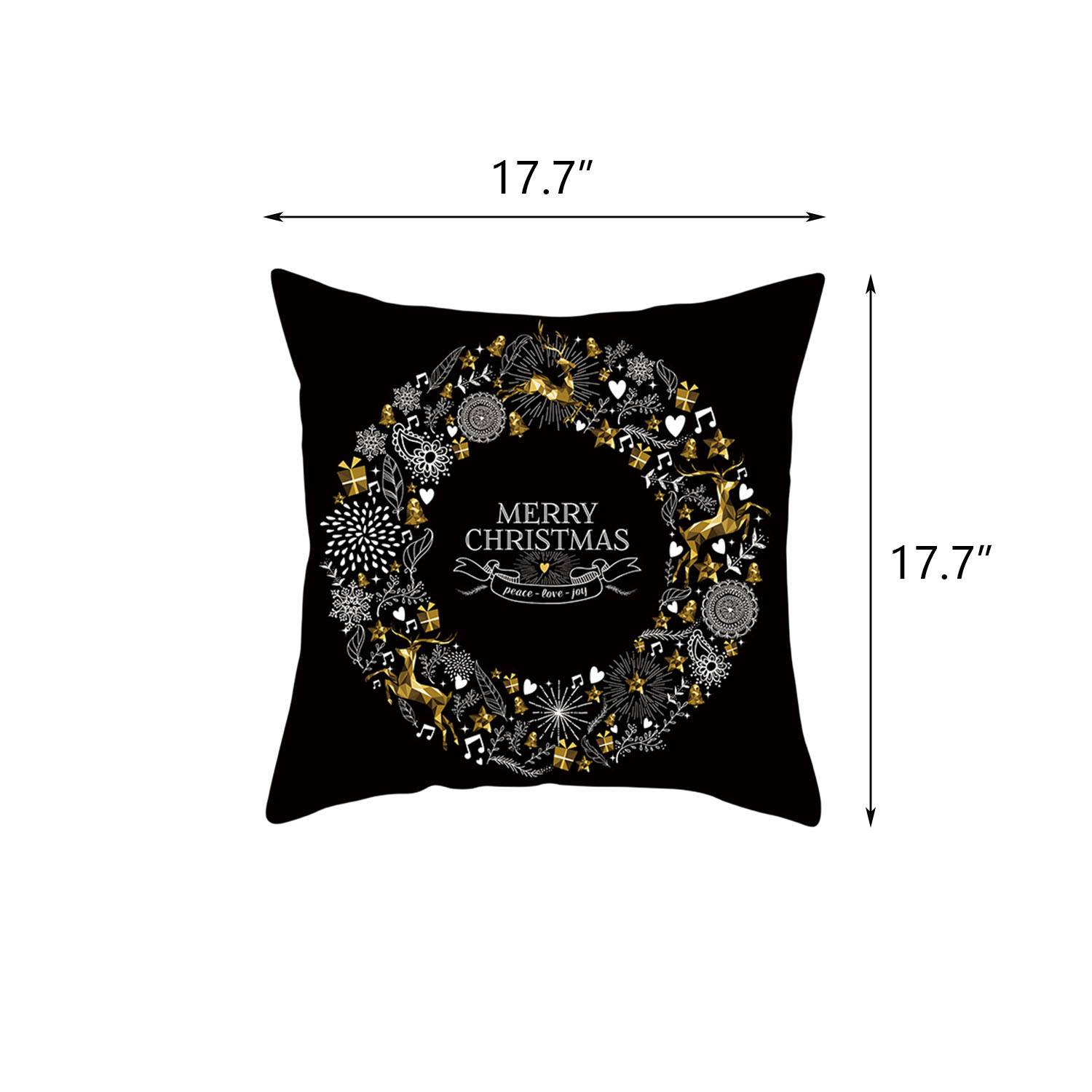 Gold Printed Christmas Pillow 4